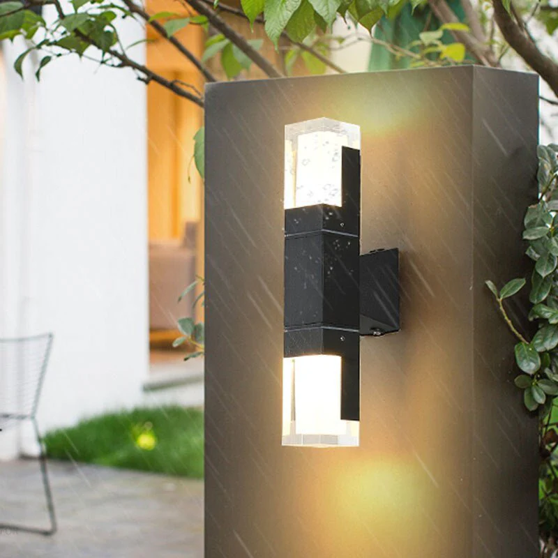 Modern Black Outdoor Waterproof LED Wall Mounted Lamp For Villa, Porch, W2