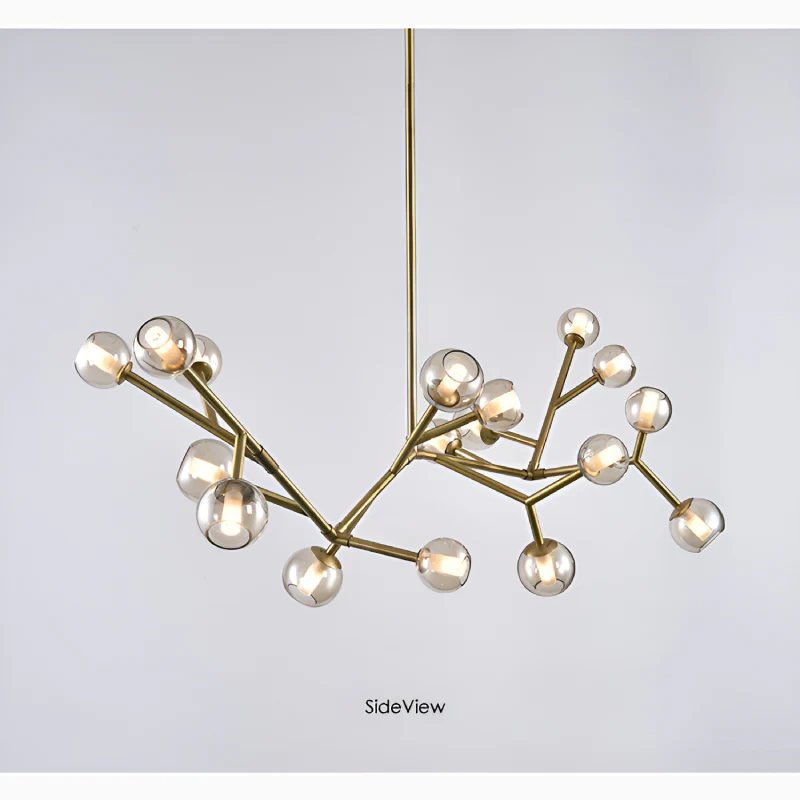 Luxury Molecular-Shaped Chandelier for Living Room, Kitchen, 17 Lights (Small), Warm Light