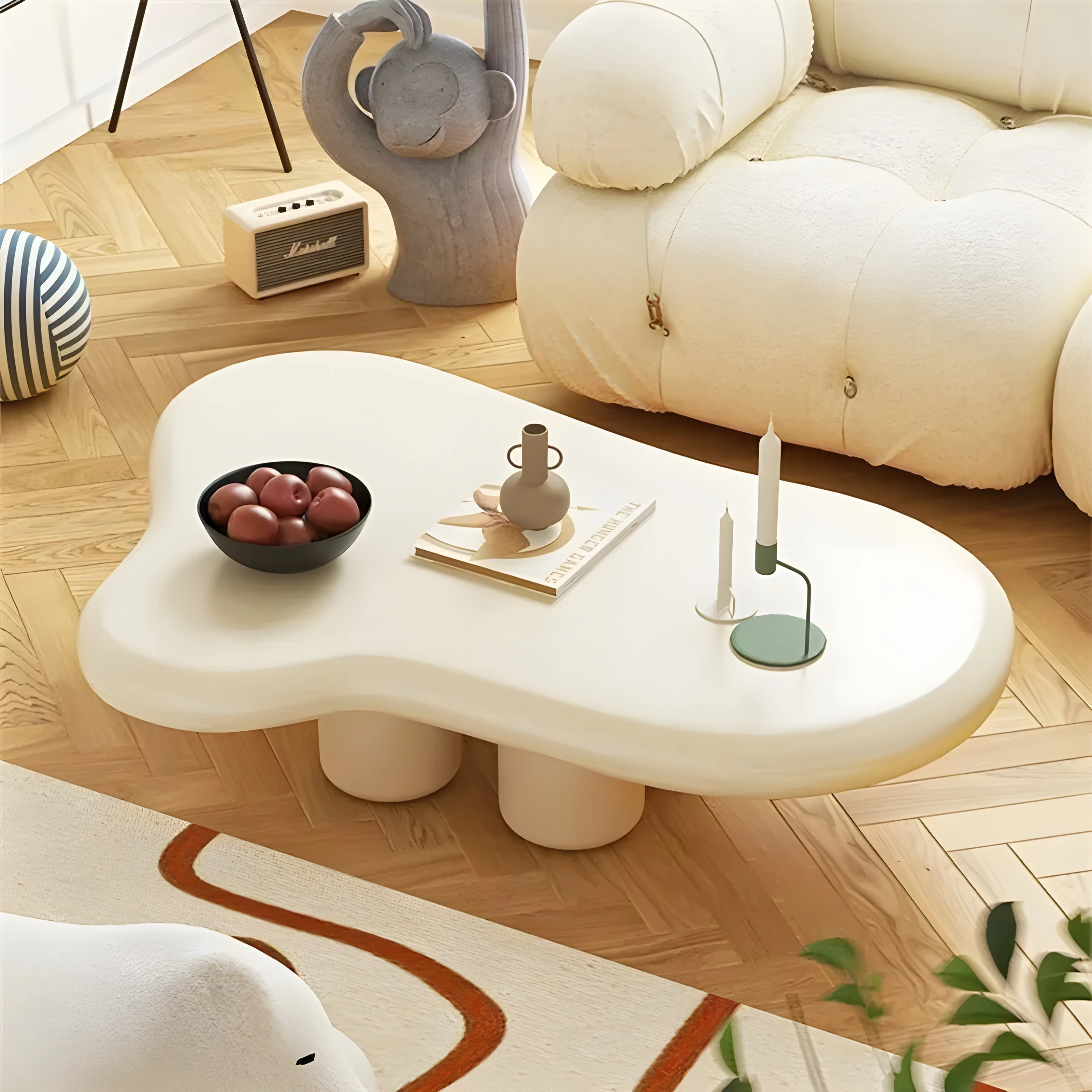 Scandinavian Style Glossy Coffee Table for the Living Room