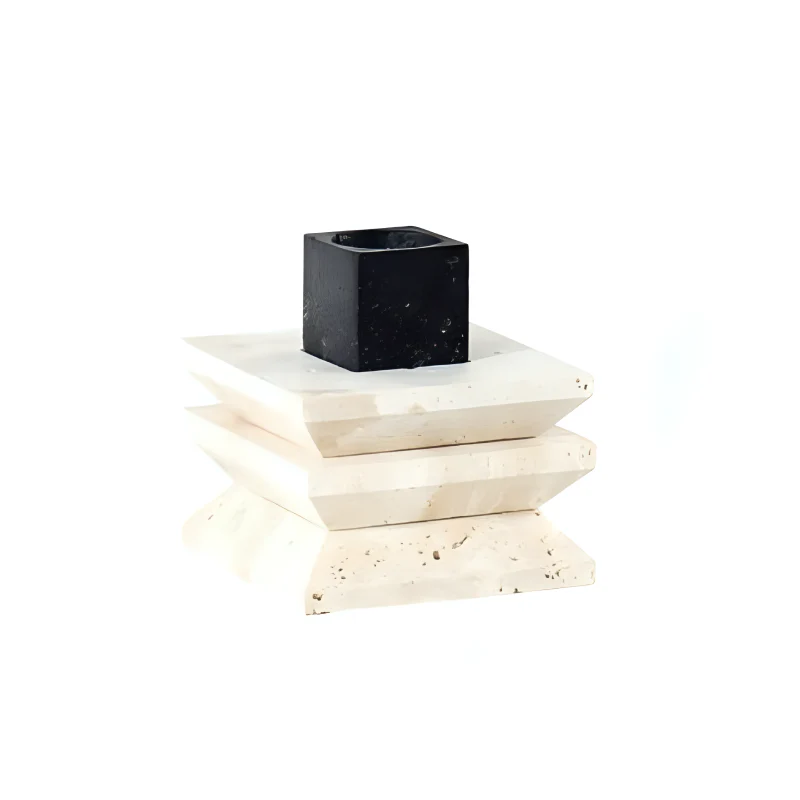 Natural Modern Travertine Stone Candle Holder
