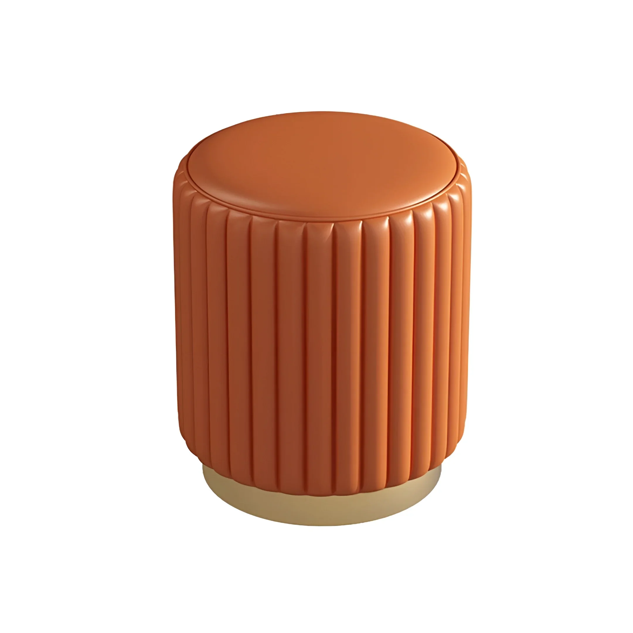 Nordic Vanity Stool �C Modern Leather & Fleece Makeup Chair