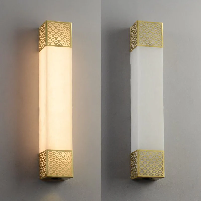 Luxury Marble Wall Lamp in Traditional Chinese Style for Bedroom