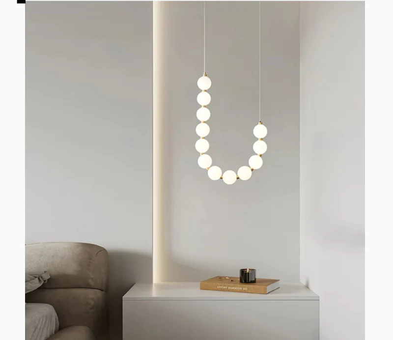 Fluhli | Gentle Pearl Necklace LED Pendant Light