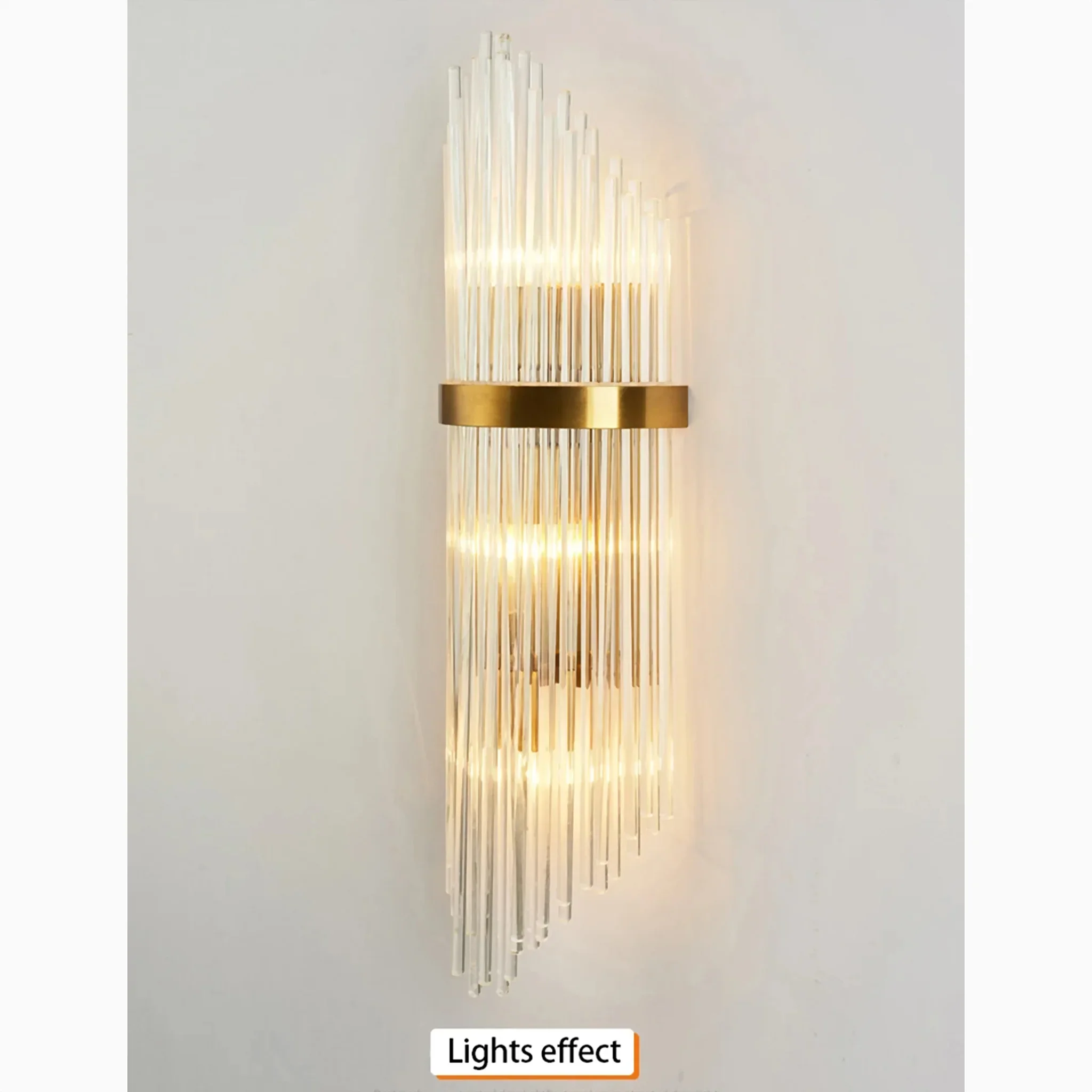 Steckborn | Sleek Stainless Steel Gold Glass Wall Sconce