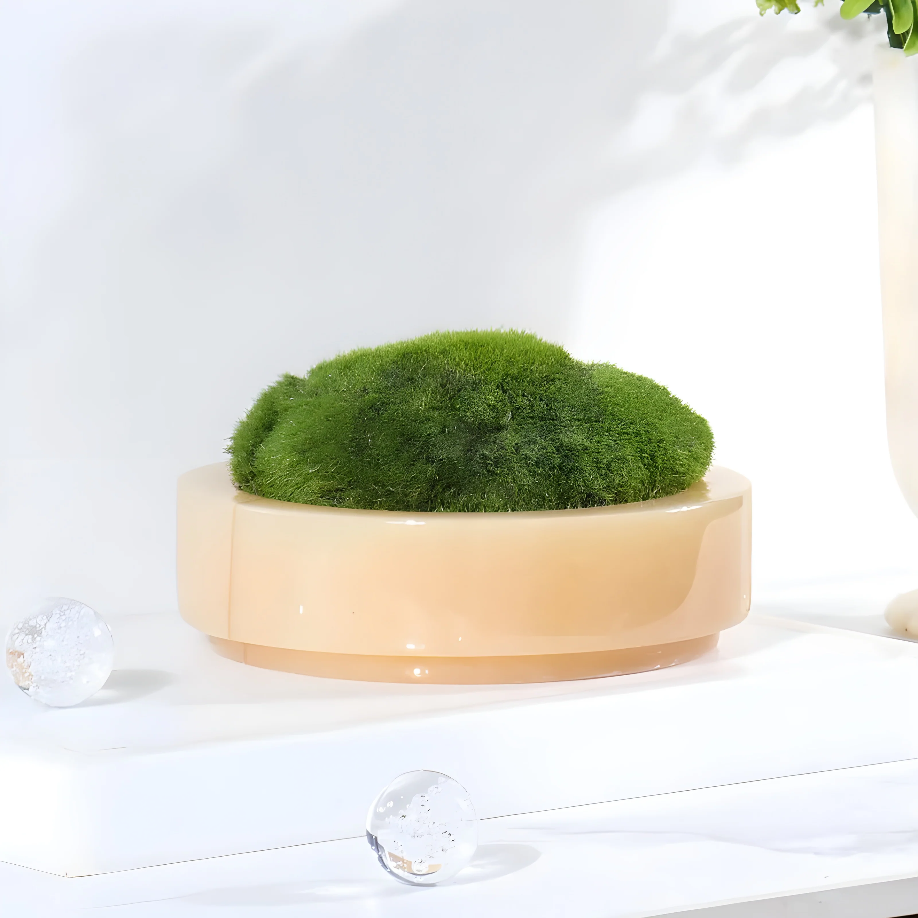 Natural Marble Beige Small Plant Pot
