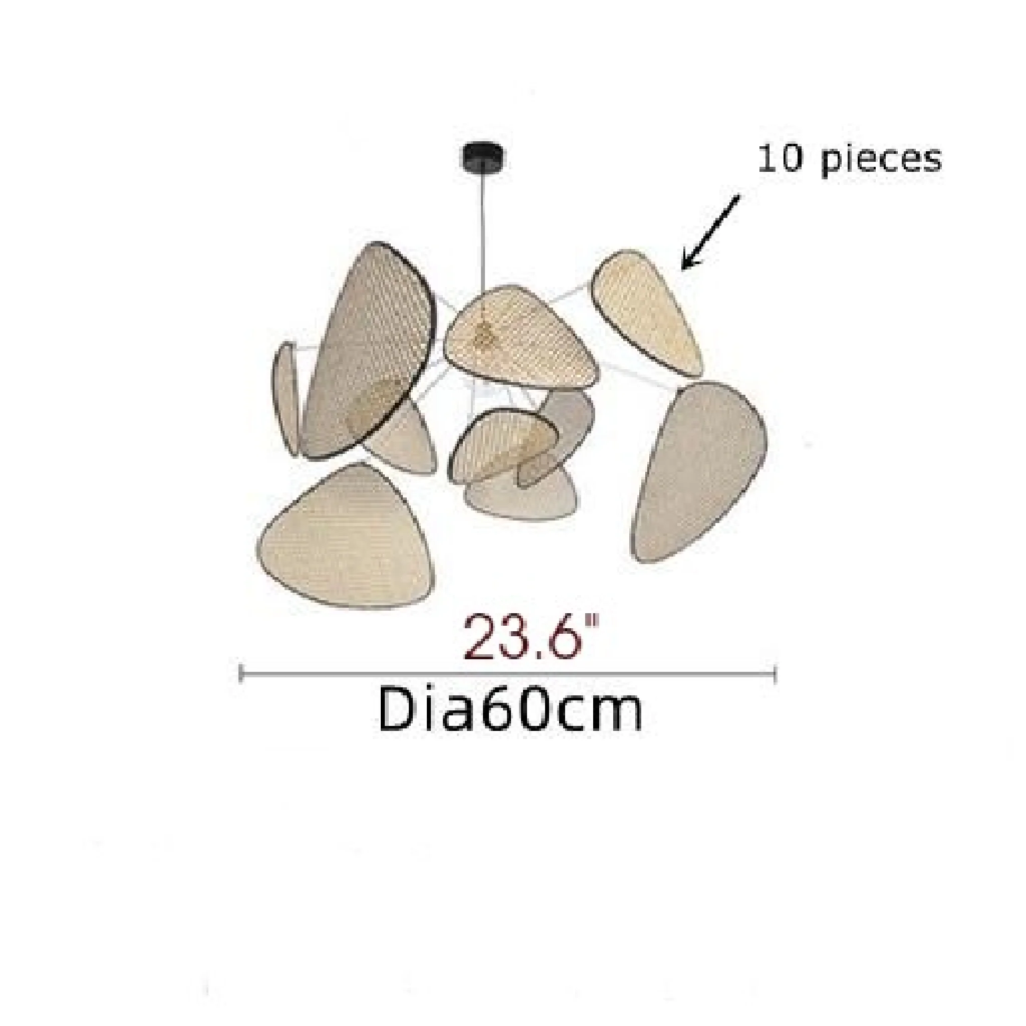 Bulach | Modern Chandelier with Hand Made Rattan Wicker