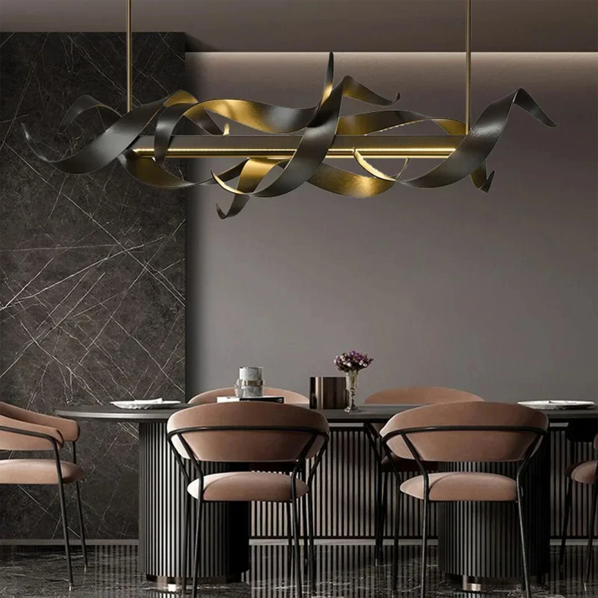 Sarnen | Creative Modern Black Rectangle Chandelier