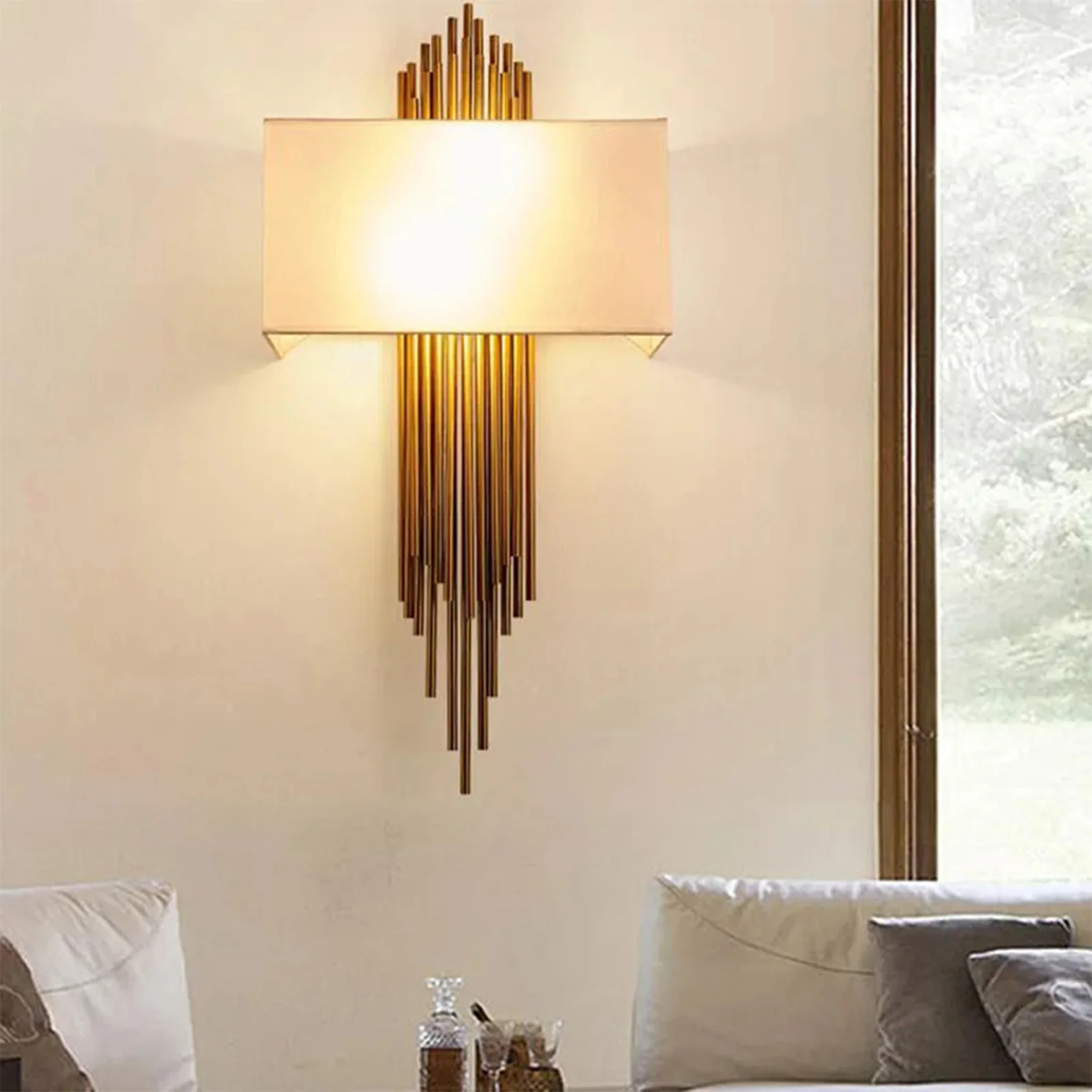 Stein am Rhein | Elegant Metal and Fabric Wall Sconce