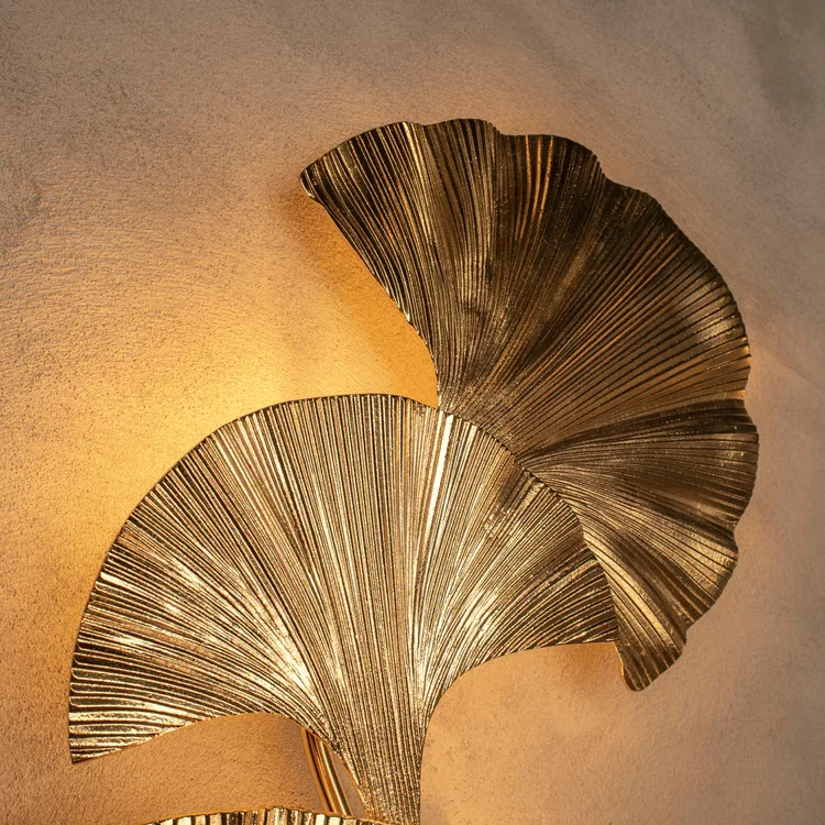 Luxury Wall Lamp in the Shape of Ginkgo Leaf for Living Room, Bedroom