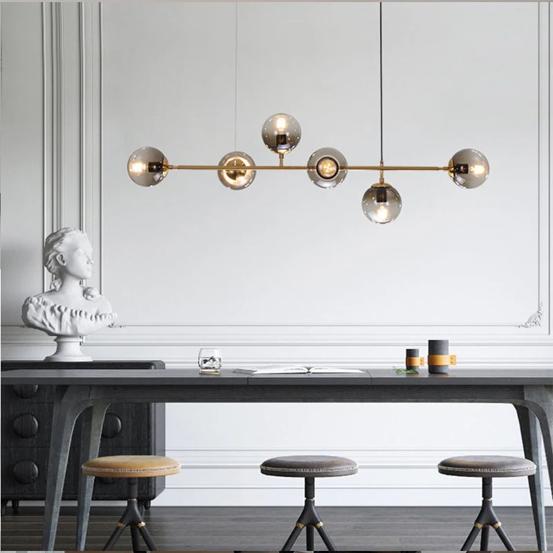 Ilbono | Nordic LED Pendant Light in the Shape of Glass Ball for Dining Room