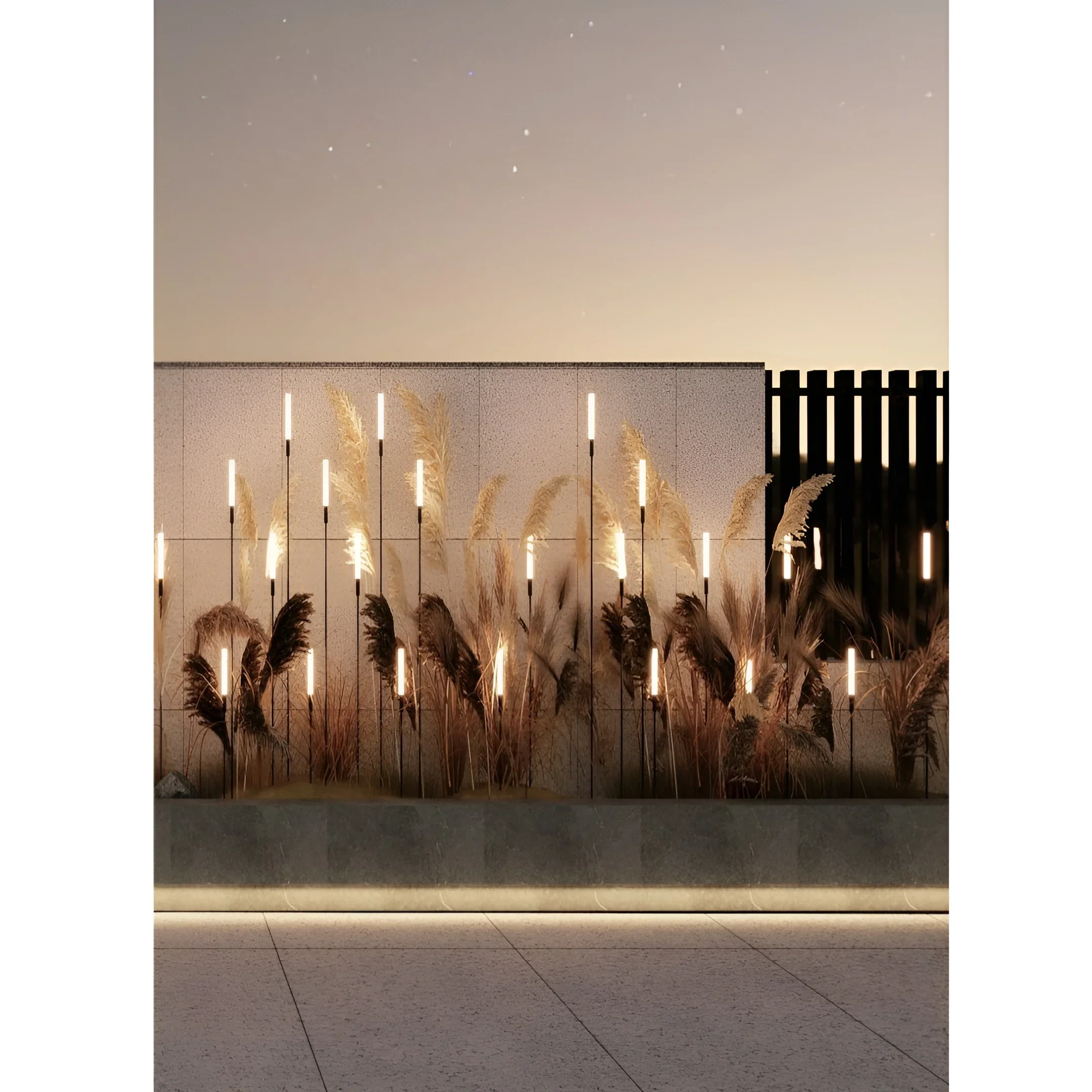 Bulrush-Inspired LED Garden Light �C Minimalist Path Accent for Modern Landscapes