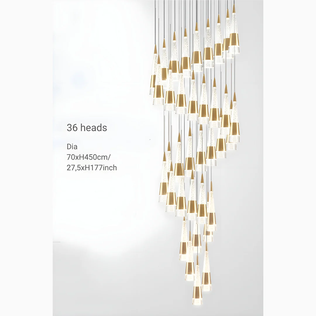 Gorbio | Extraordinary Gold Modern Cones Ceiling Chandelier