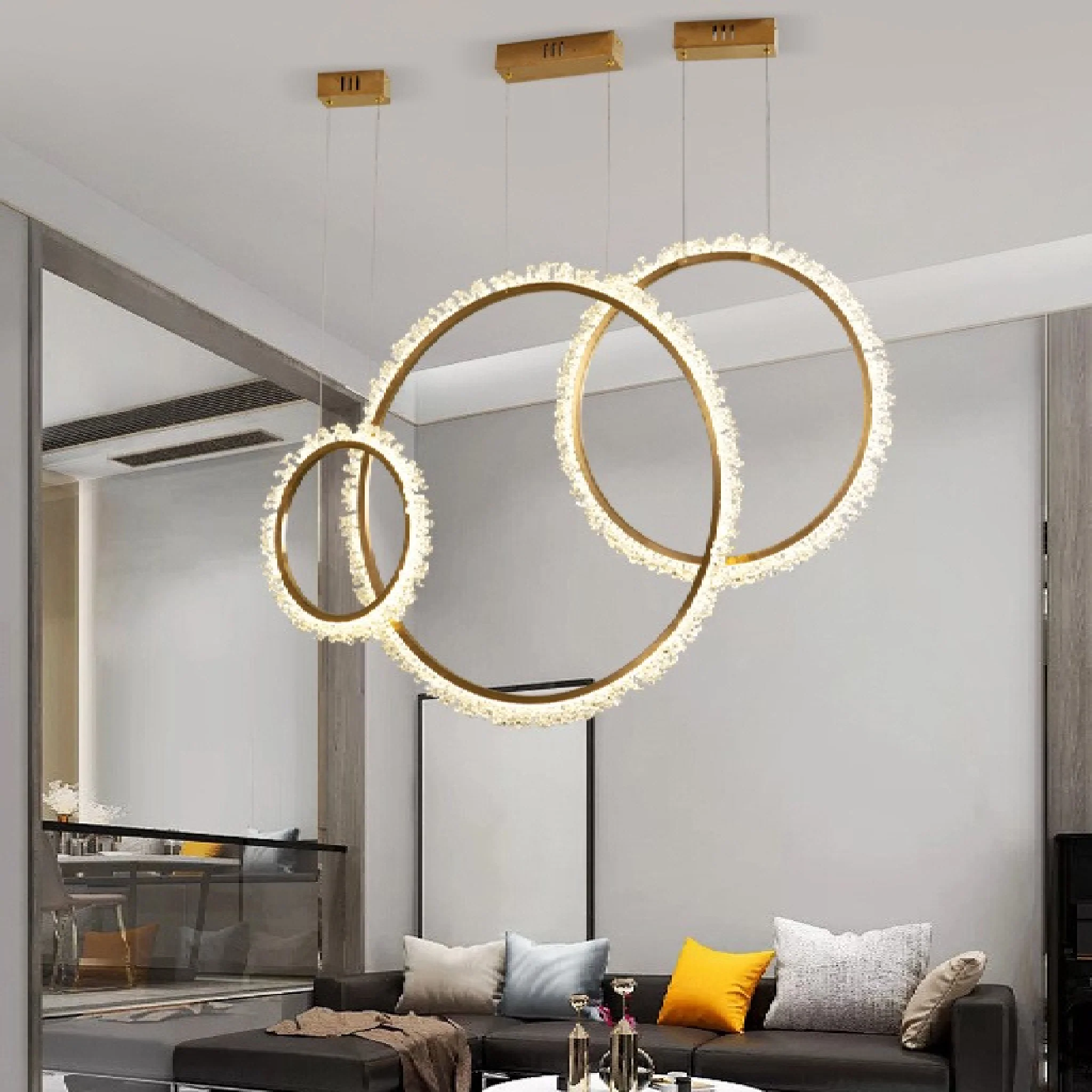 Aarau | Crystal Pendant Light in the Shape of Rings