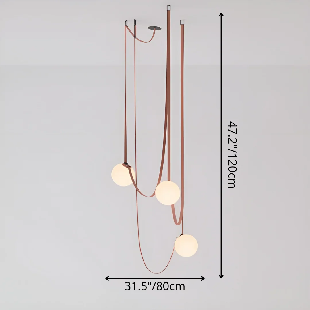 Scandinavian Belt Chandelier - Italian Designer Glass Ball Pendant