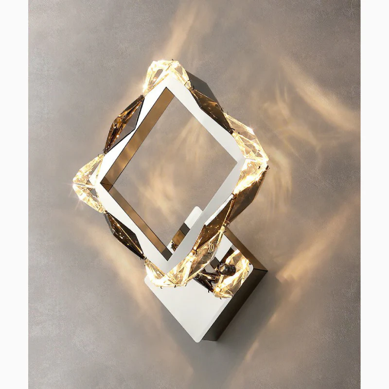 Muttenz | Crystal Square Wall Lamp for Living Room
