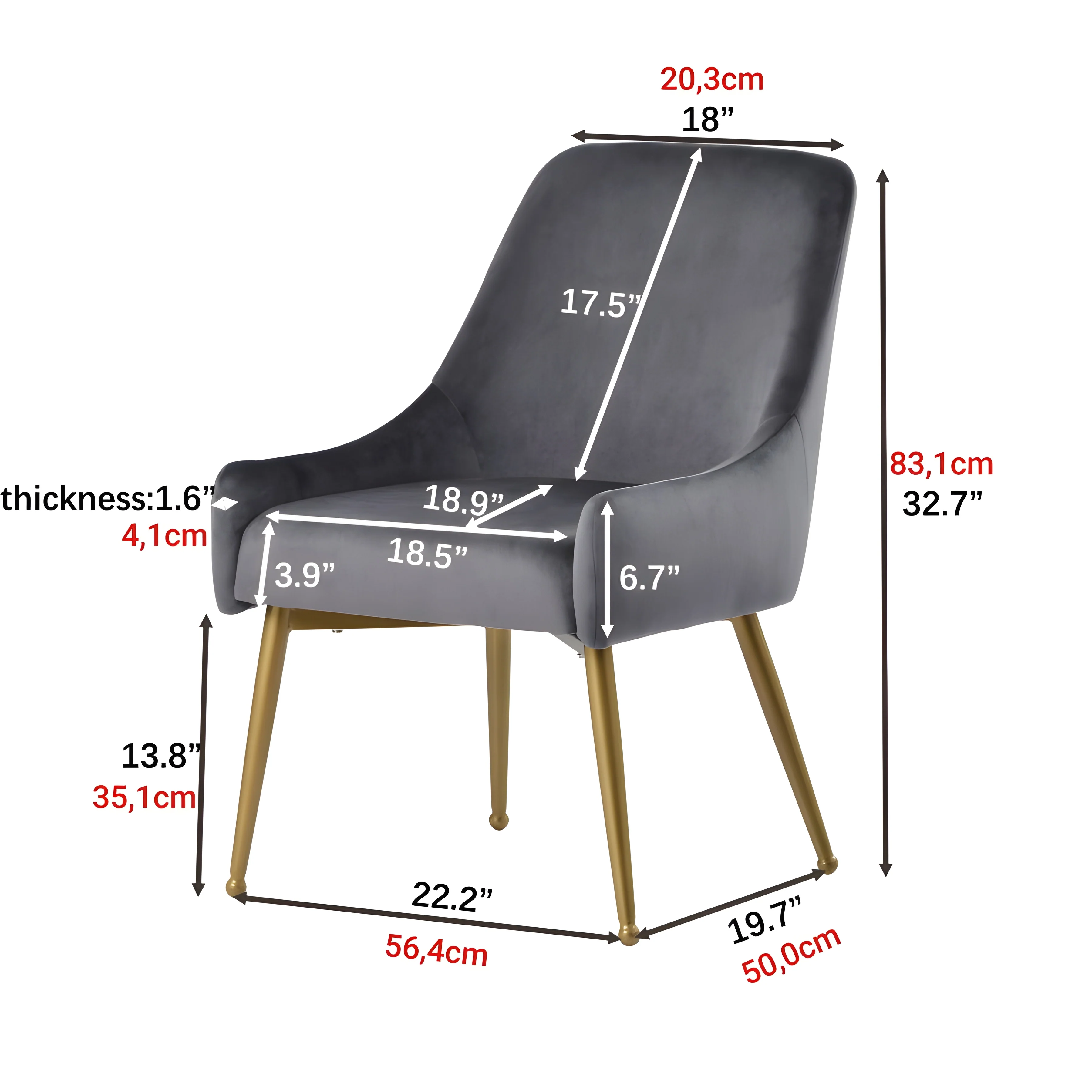 Set of 4 Mid-century Arm Chairs with Metal Base and Upholstered Velvet