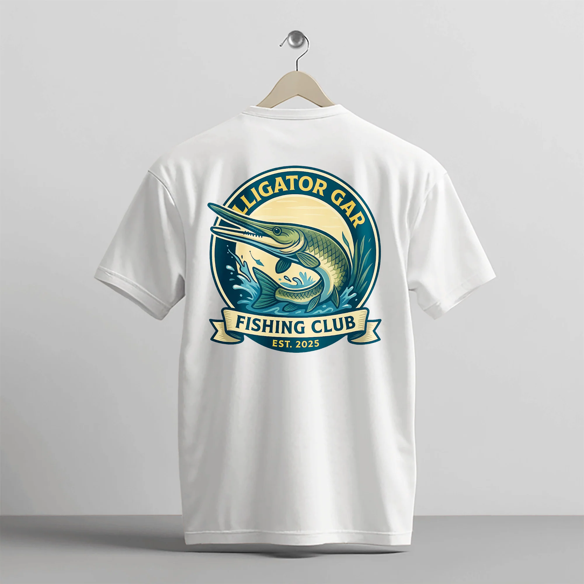 Alligator Gar Fishing Club Est. 2025 Shirt �C Gar Fishing Tee �C Fisherman Gift Idea �C White �C Up To 5XL