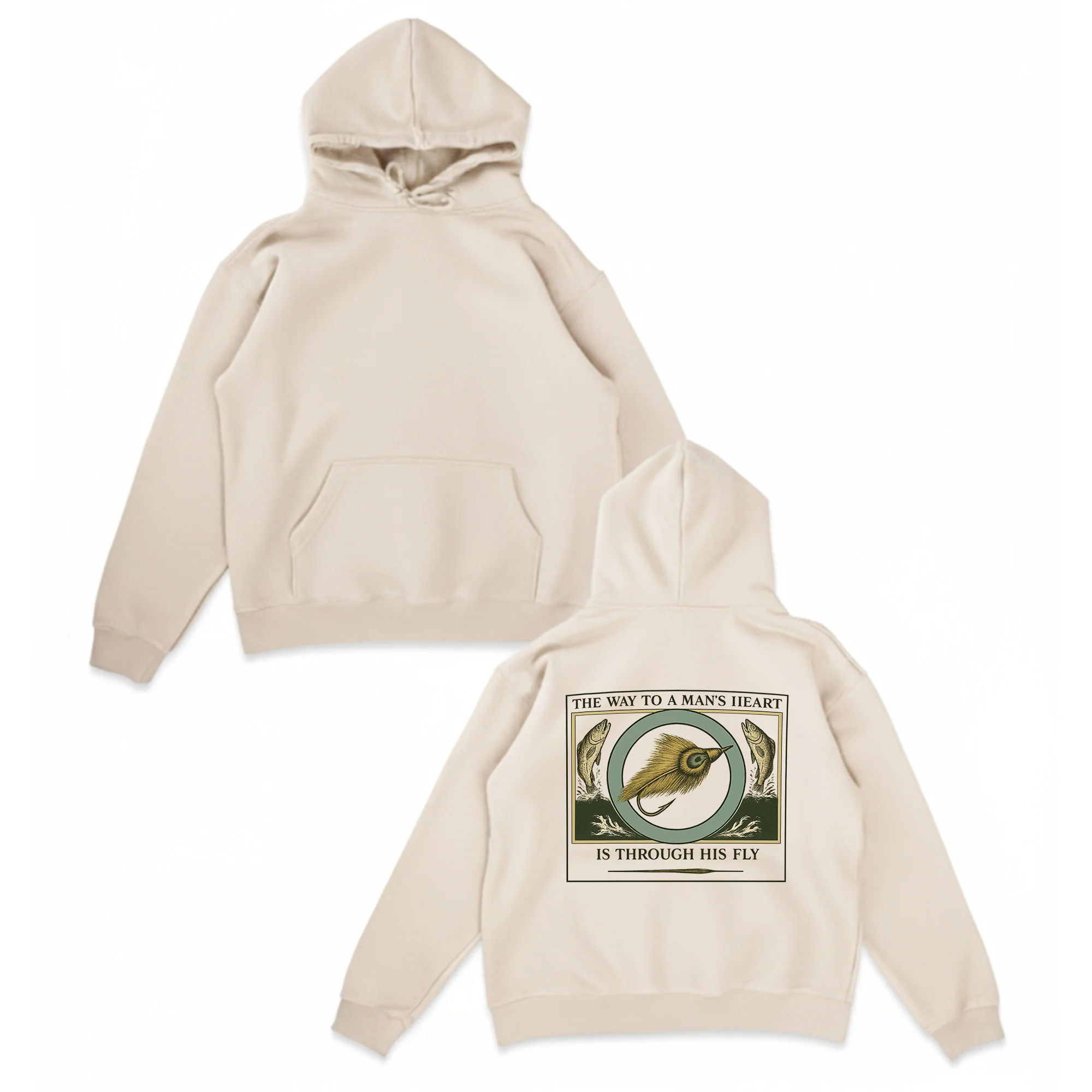 Through His Fly Hoodie �C Funny Fly Fishing Hoodie for Anglers, Fly Fisherman Gift, Trout Fishing Apparel