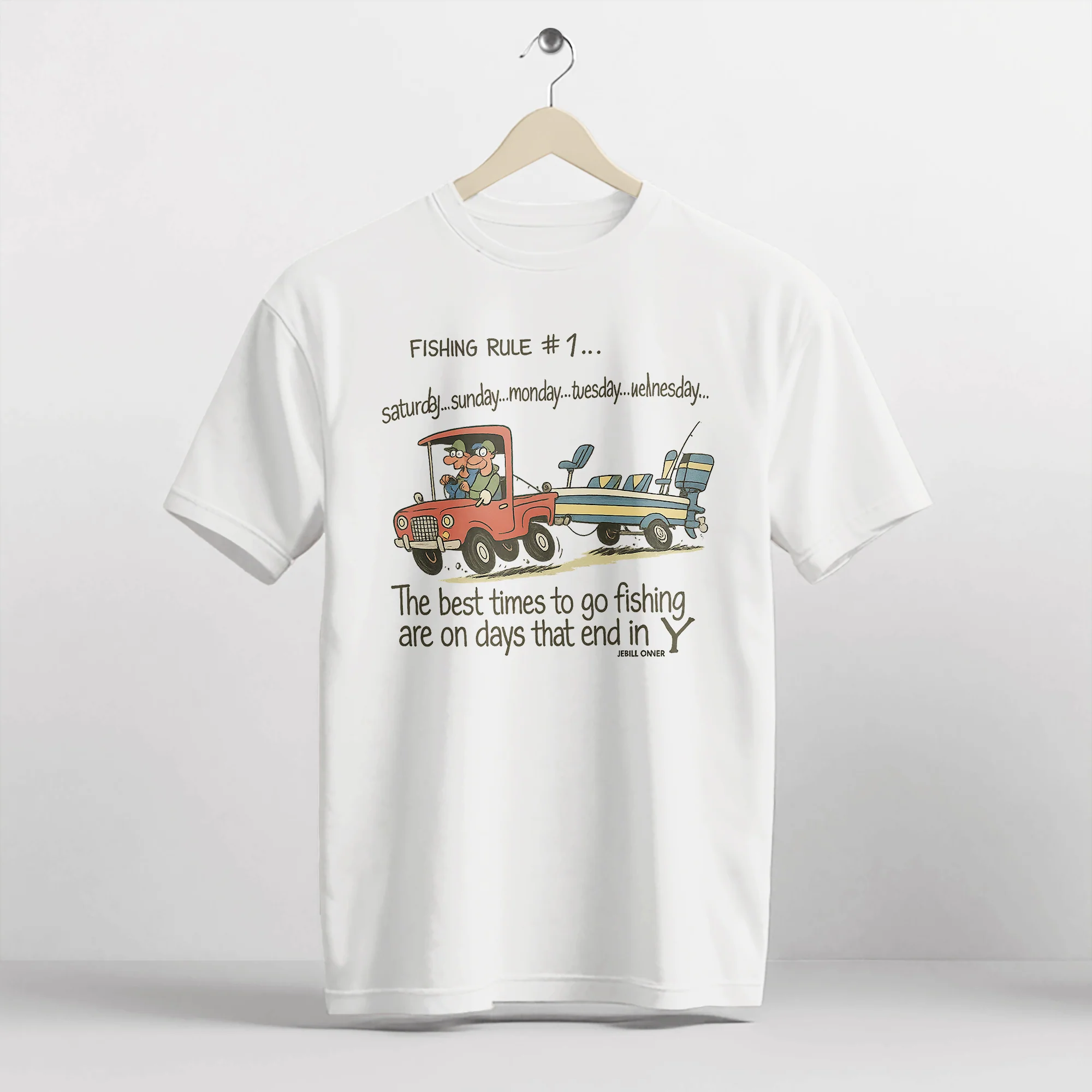 Funny Fisherman Tee - Rule #1 Best Days To Go Fishing Shirt �C  White �C Up To 5XL