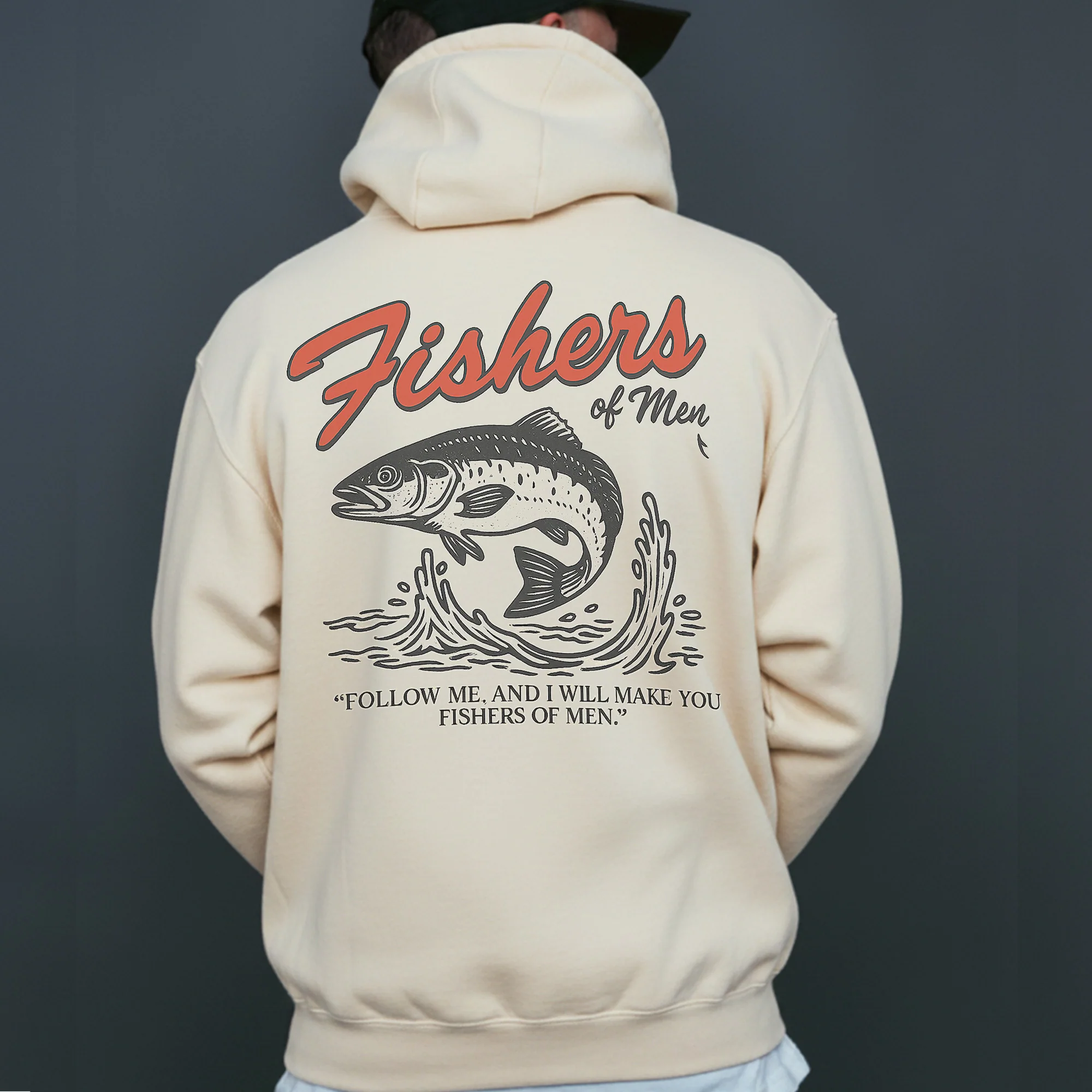 Fishers of Men Hoodie �C Christian Fishing Hoodie, Faith-Based Fisherman Gift, Bible Verse Hoodie, Matthew 4:19