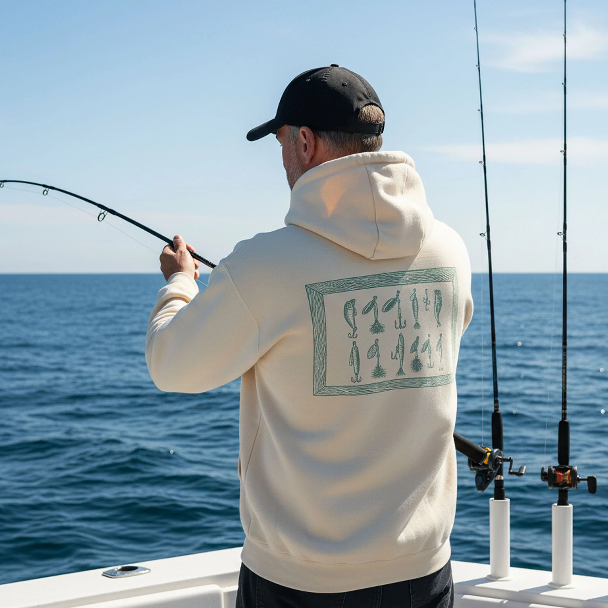 Fishing Lure Gallery Hoodie �C Vintage Lure Hoodie, Angler Gift, Bass Fishing Apparel