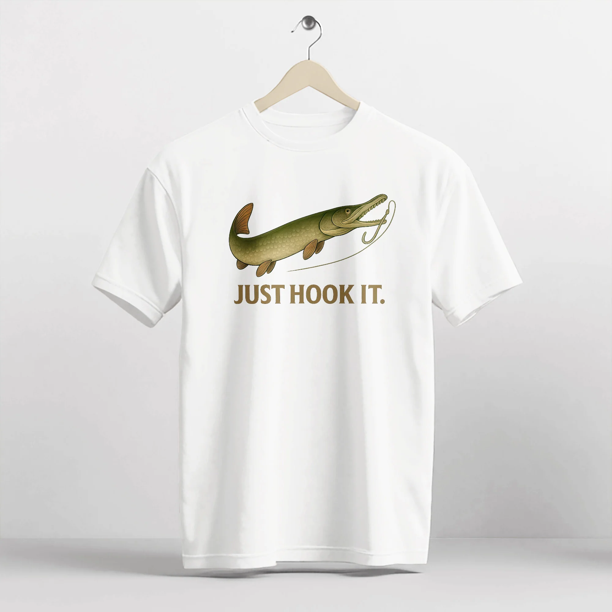 Just Hook It Shirt �C Alligator Gar Fishing Tee �C White �C Up To 5XL