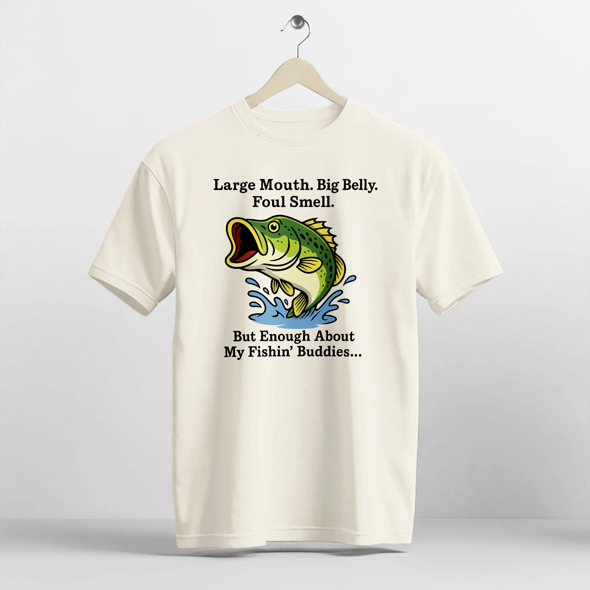 Lager Mouth Big Belly Foul Smell Shirt �C Funny Fishing Tee �C Fisherman Humor Gift �C Natural �C Up To 5XL