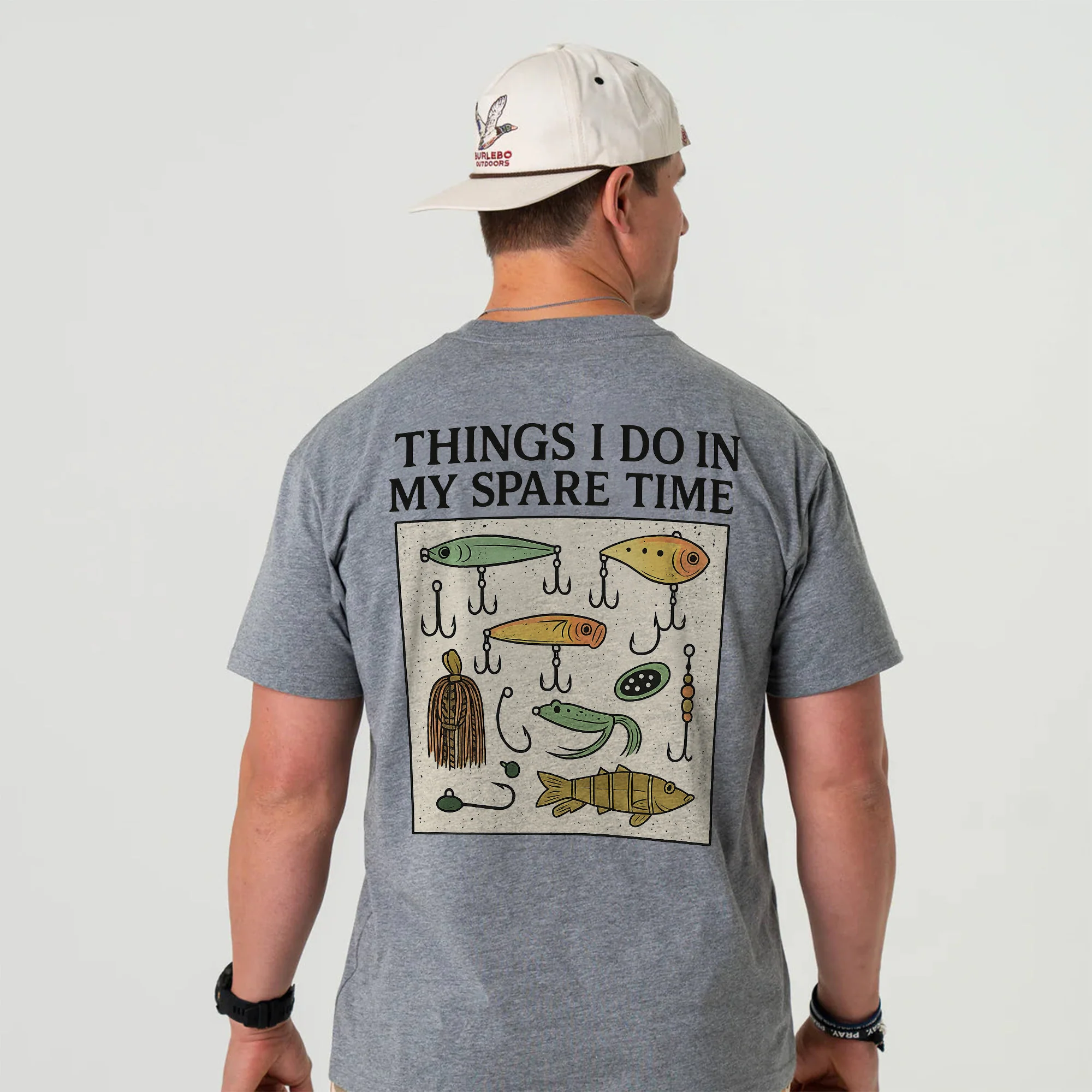 Funny Fishing Shirt For Anglers - Things I Do in My Spare Time Fishermen Tee - Sport Grey- Up To 5XL