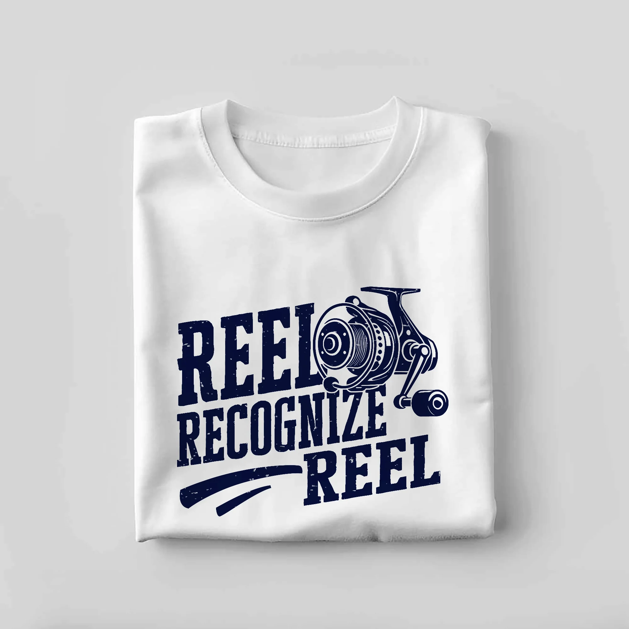Fishing Humor Shirt �C Reel Recognize Reel Tee �C Funny Fisherman Pun Gift �C White �C Up To 5XL