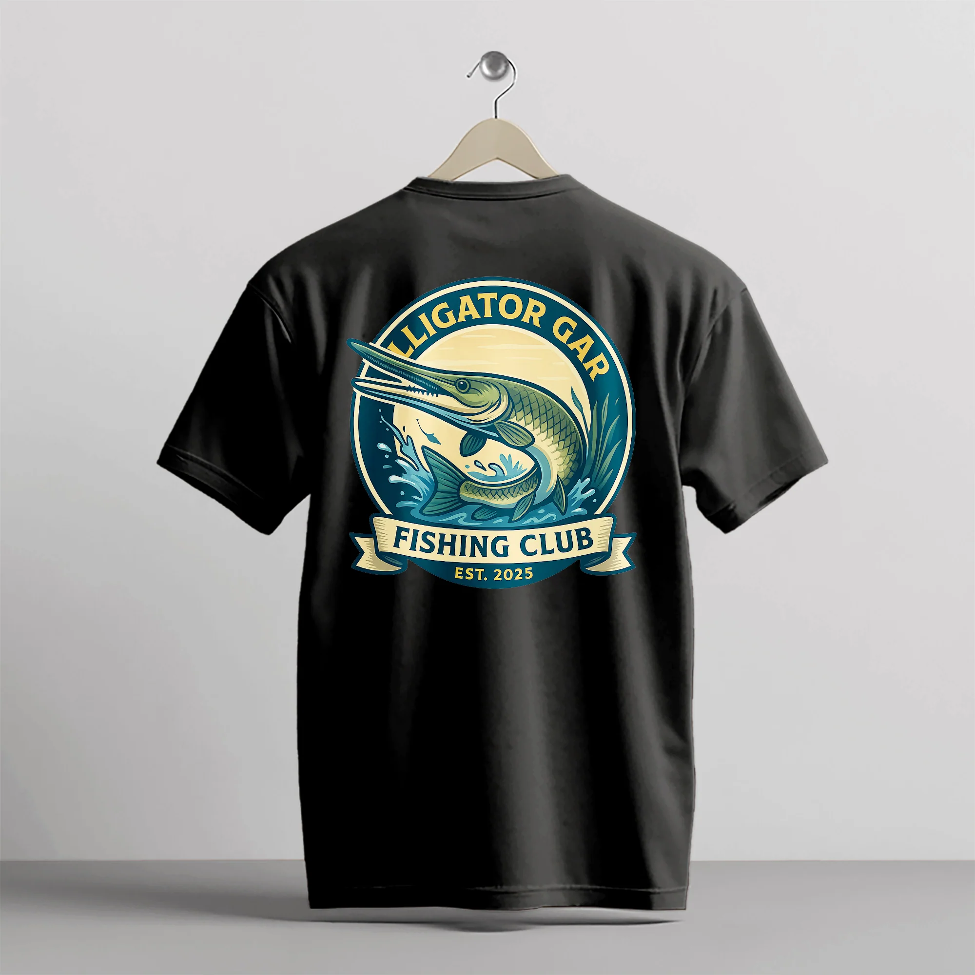 Alligator Gar Fishing Club Est. 2025 Shirt �C  Gar Fishing T-Shirt For Fisherman - Black �C Up To 5XL