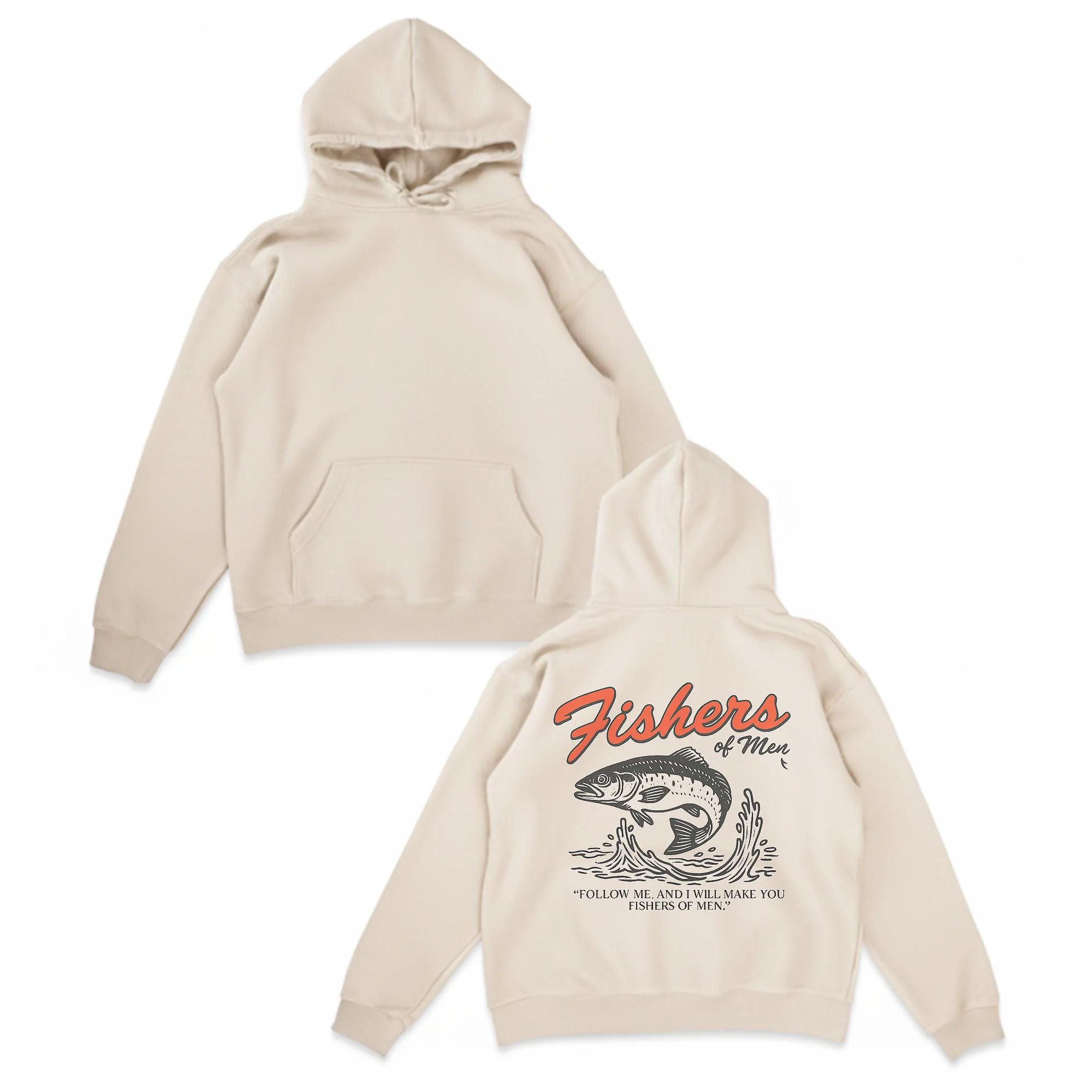 Fishers of Men Hoodie �C Christian Fishing Hoodie, Faith-Based Fisherman Gift, Bible Verse Hoodie, Matthew 4:19