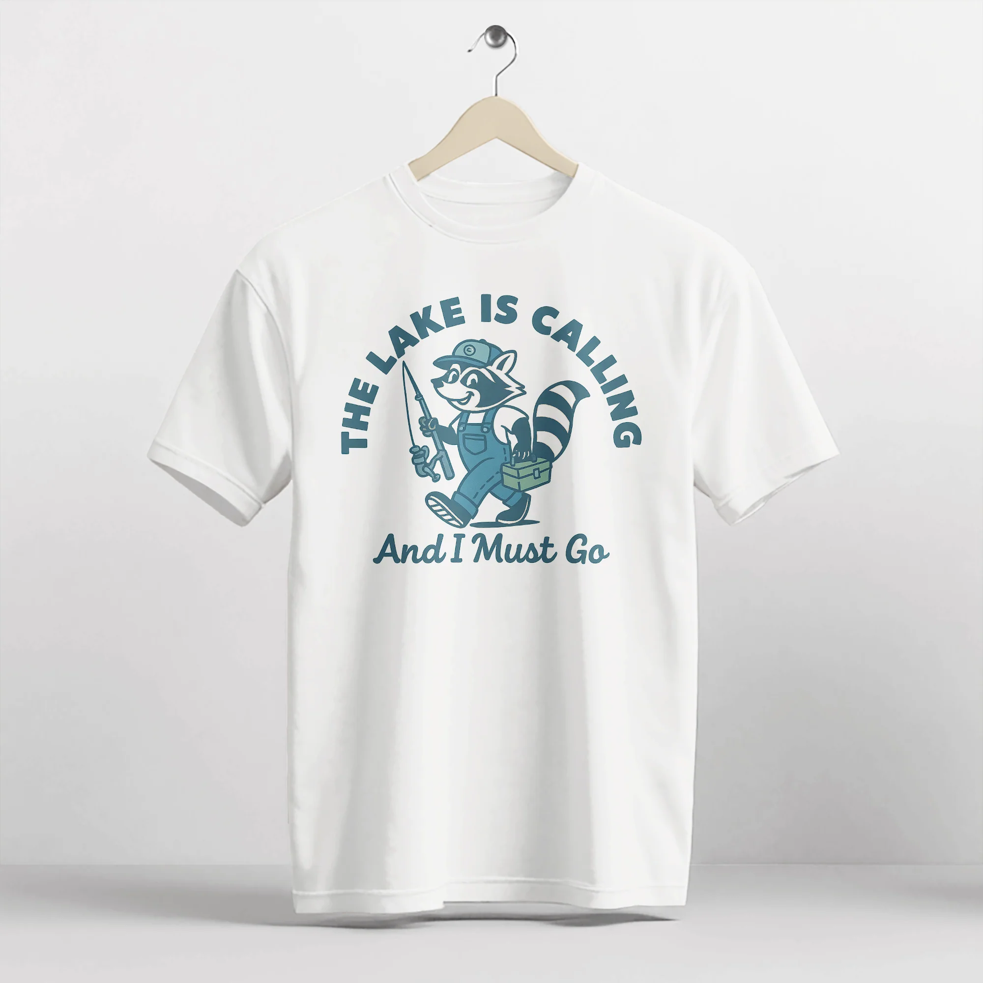 Funny Fishing Tee �C The Lake Is Calling And I Must Go �C  Fisherman Gift Shirt �C White �C Up To 5XL