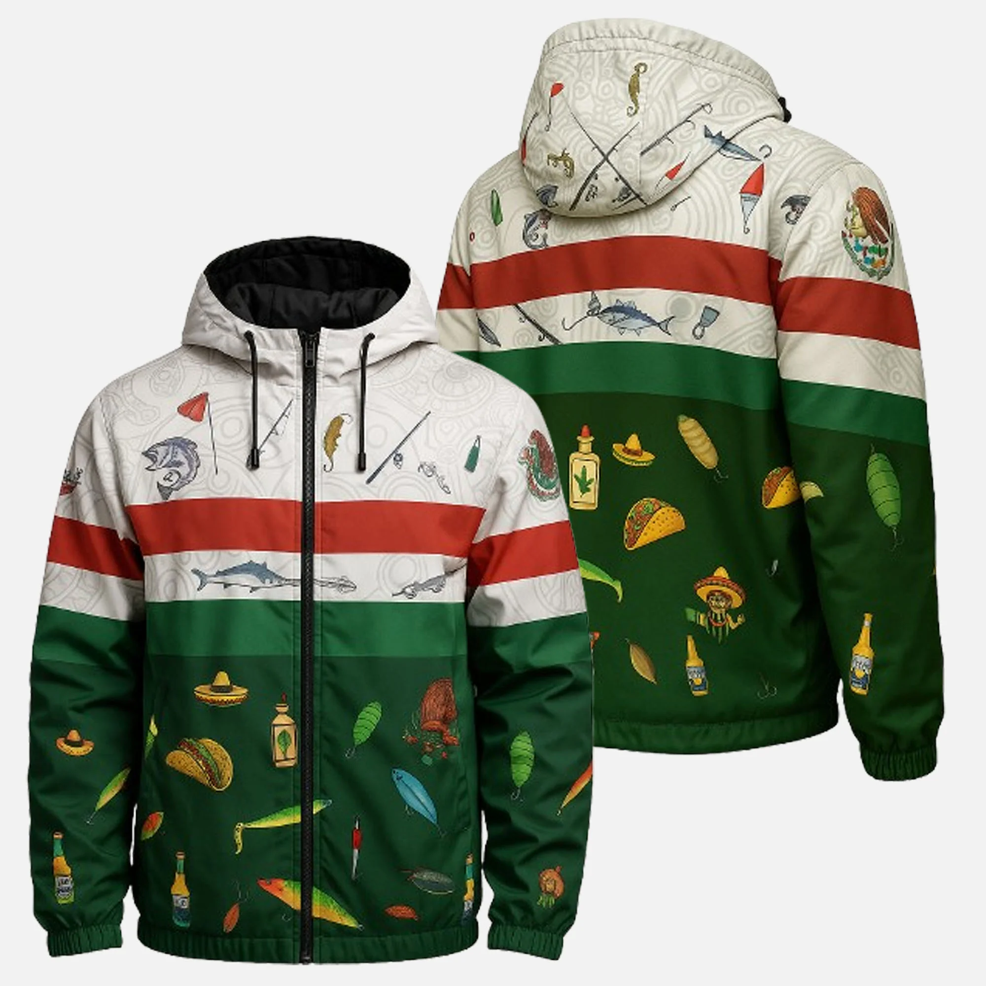 Mexican Fishing Windbreaker Jacket �C Fiesta Camo Angler Style