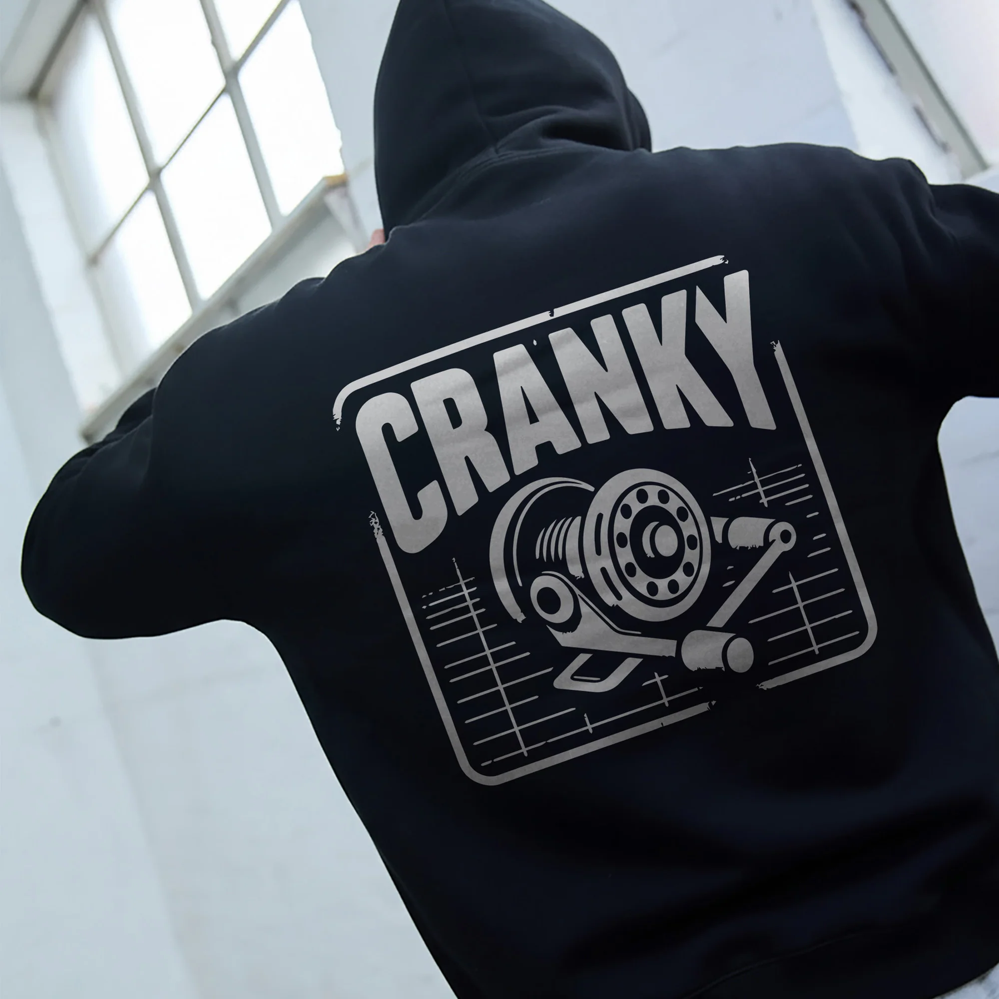 Cranky Fishing Reel Hoodie �C Funny Angler Hoodie for Fishermen, Crankbait Fishing Apparel, Fisherman Gift