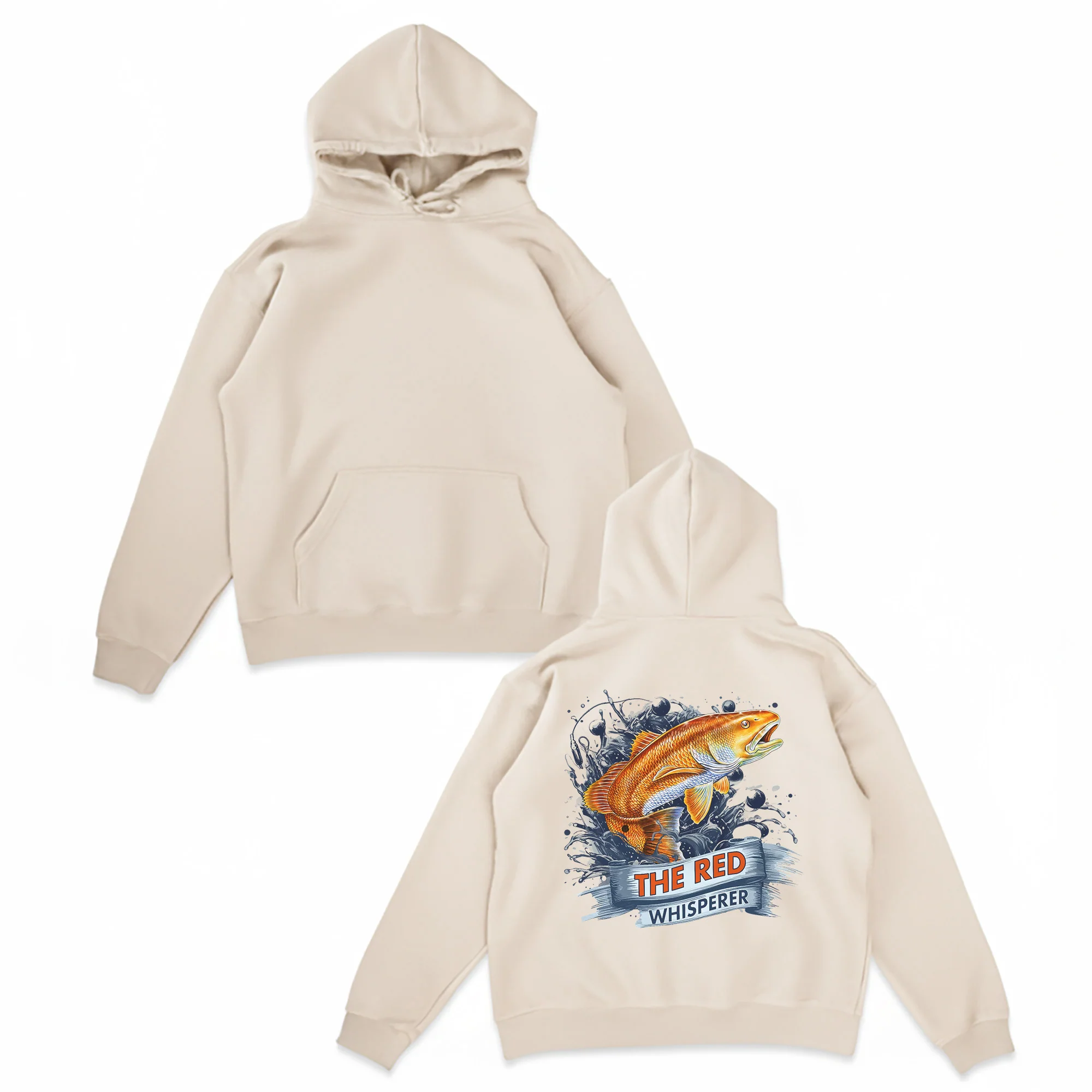 ��The Red Whisperer�� Fleece Pullover Hoodie �C Saltwater Fishing Hoodie for Anglers