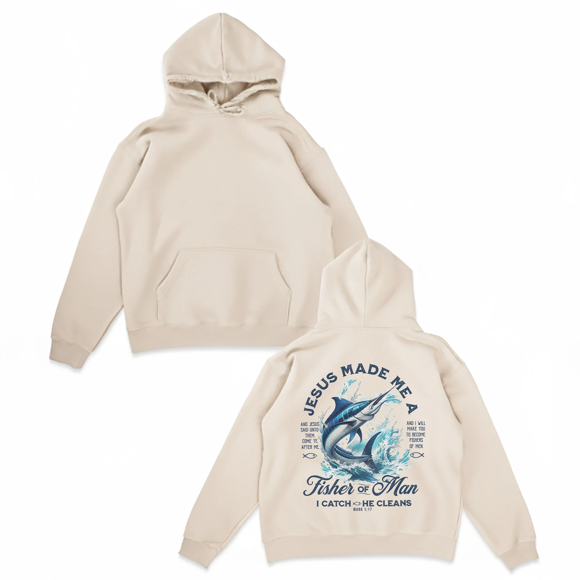 Jesus Made Me a Fisher of Man Hoodie �C Christian Fishing Hoodie for Men