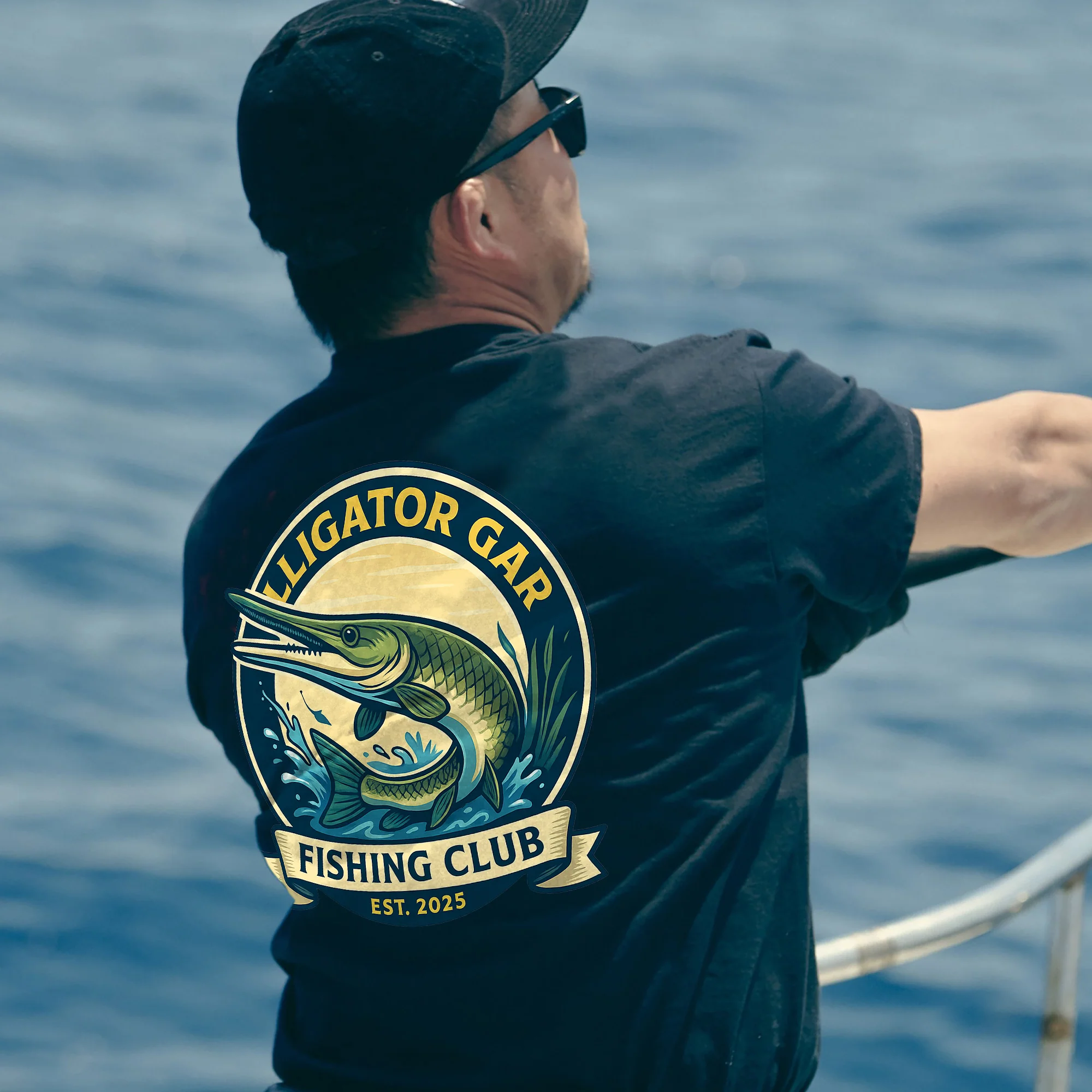 Alligator Gar Fishing Club Est. 2025 Shirt �C  Gar Fishing T-Shirt For Fisherman - Black �C Up To 5XL