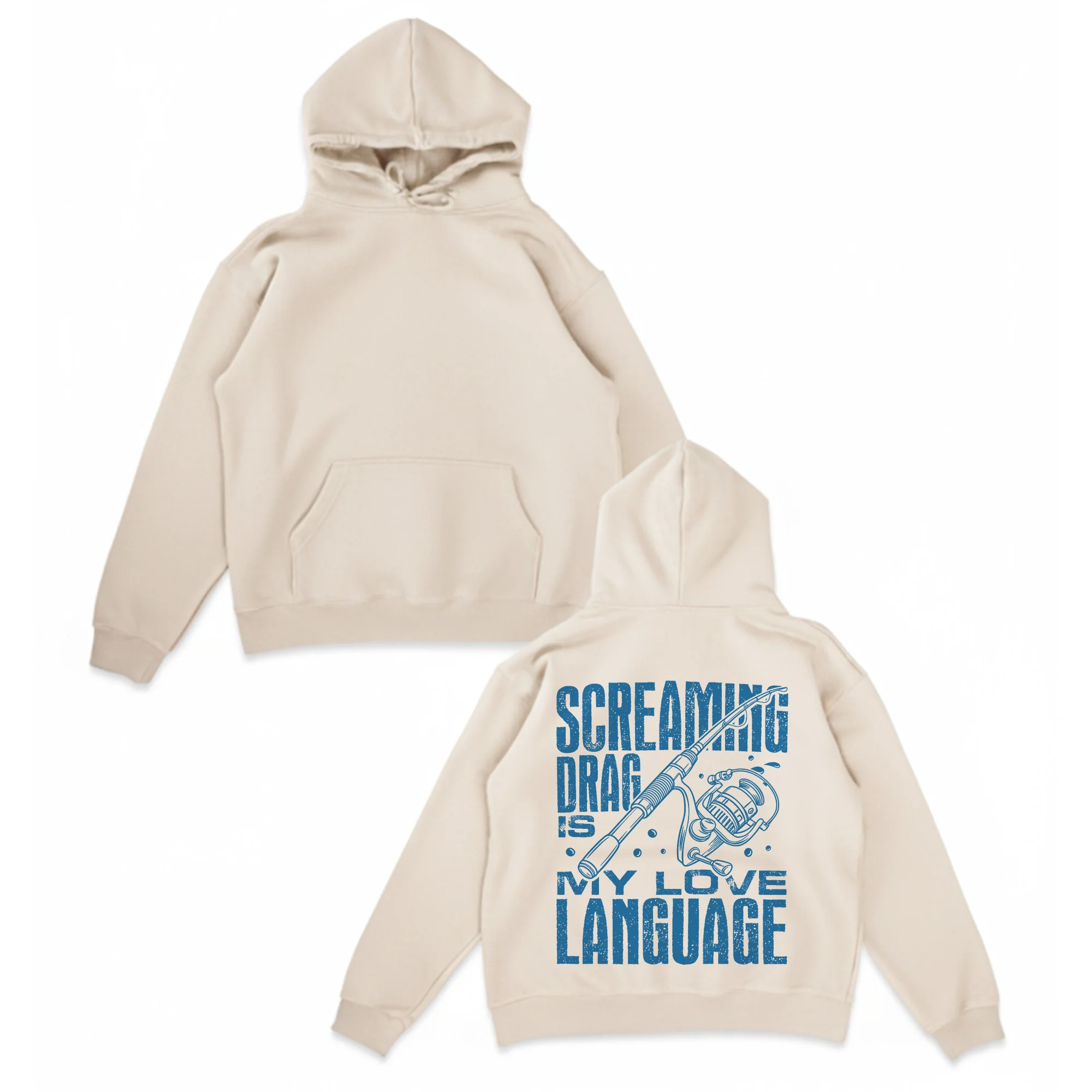 Screaming Drag Is My Love Language Hoodie �C Funny Fishing Hoodie for Anglers, Fisherman Gift, Reel Drag Apparel