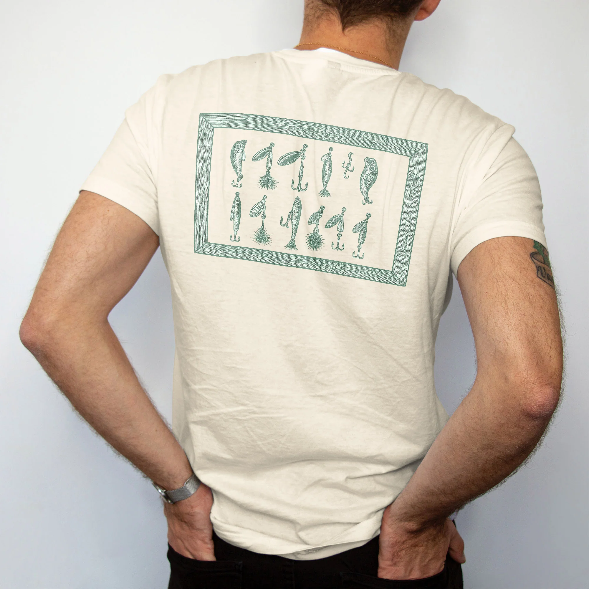 Vintage Fishing Lures and Baits Shirt �C Classic Angler Tee �C Fisherman Gift �C Natural �C Up To 5XL