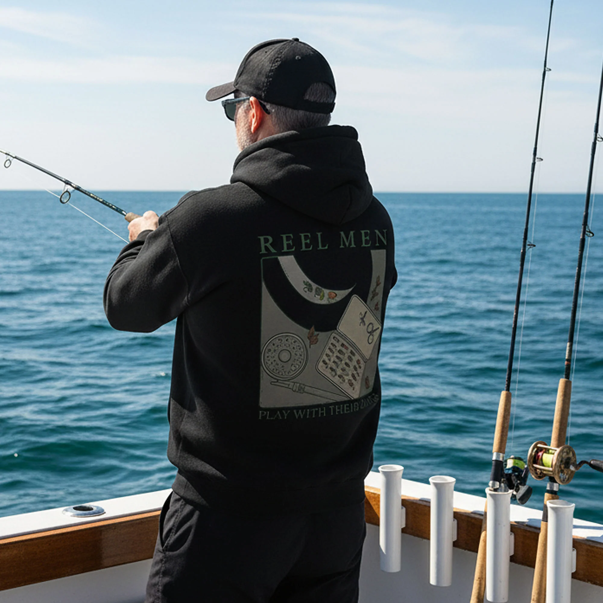 Reel Men Play With Their Flies Hoodie �C Funny Fly Fishing Hoodie, Trout Angler Gift, Fly Tying Apparel