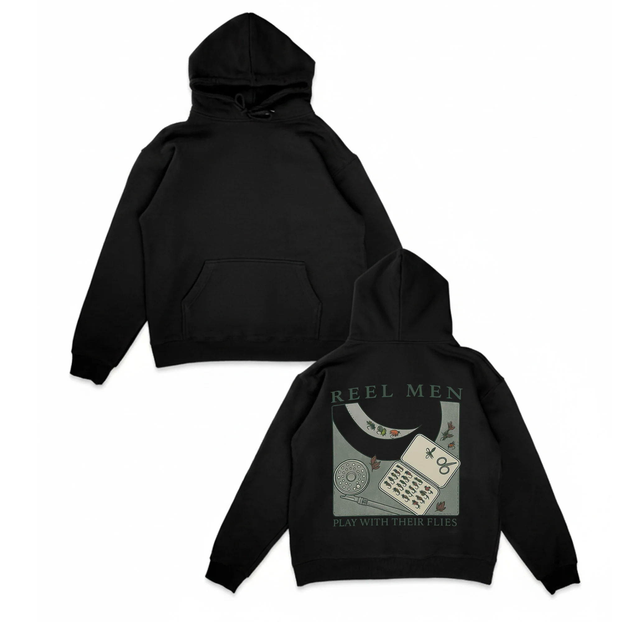 Reel Men Play With Their Flies Hoodie �C Funny Fly Fishing Hoodie, Trout Angler Gift, Fly Tying Apparel