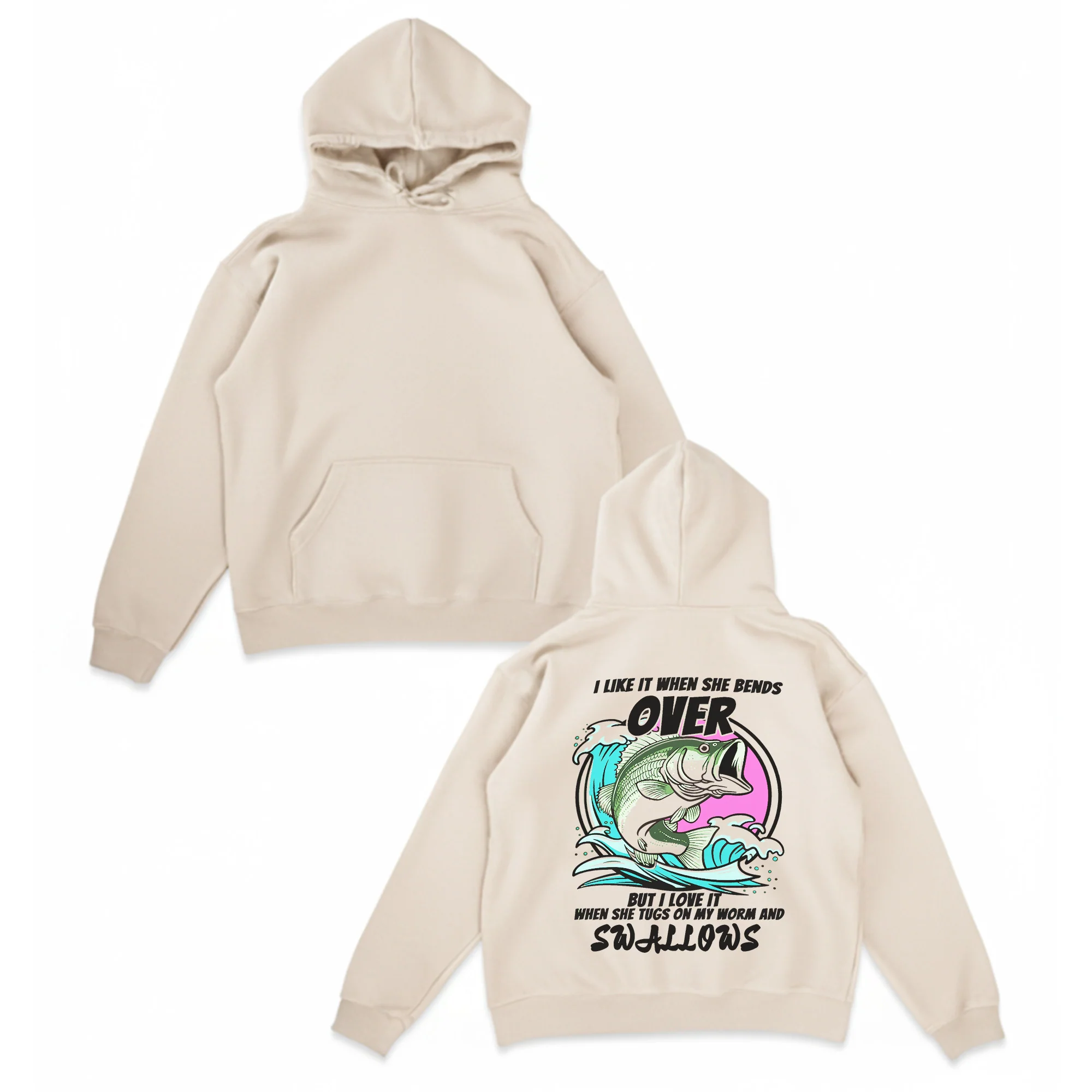 Funny Fishing Hoodie �C I Like It When She Bends Over Swallows Hoodie, Bass Fishing Humor, Fisherman Gift