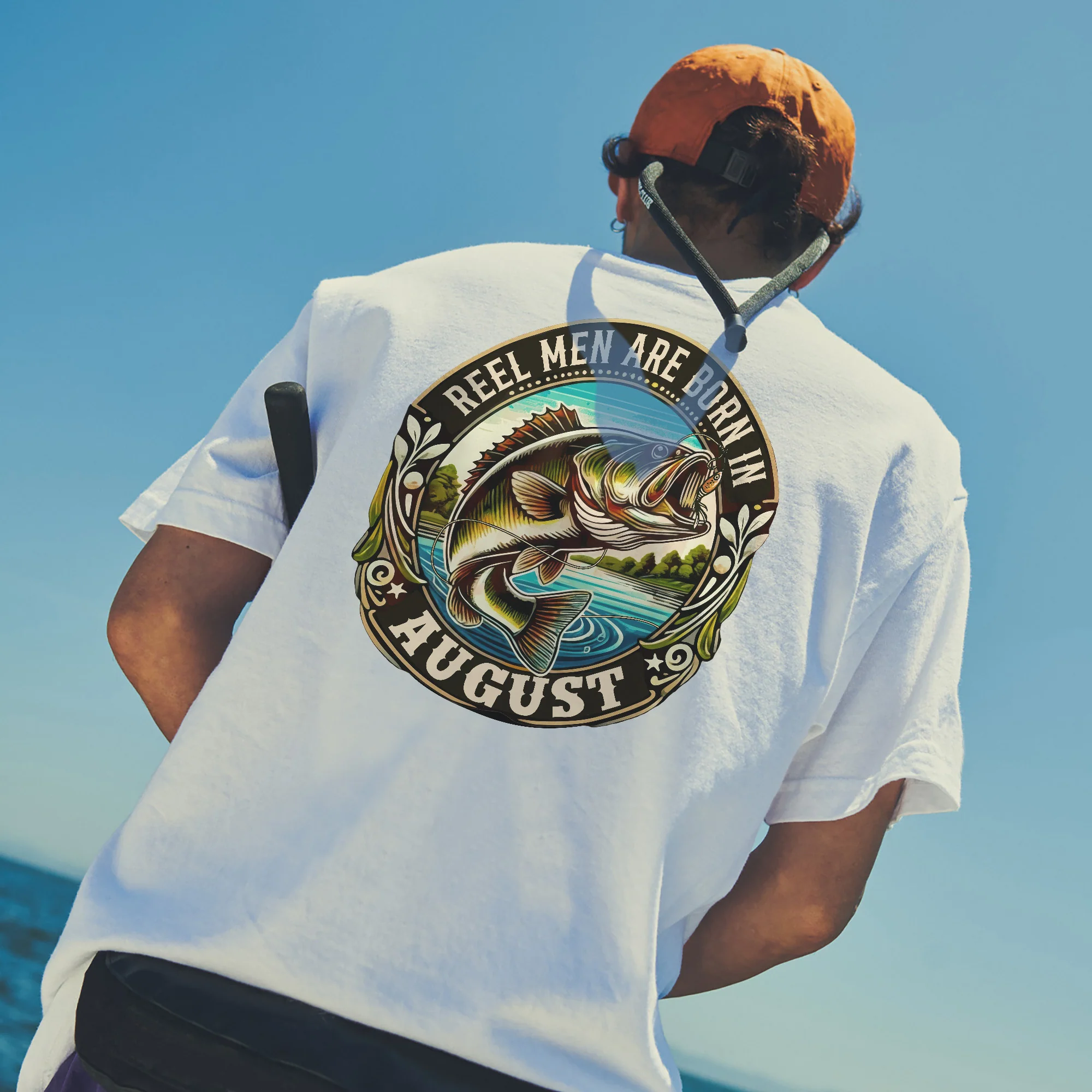 Fishing Birthday Gift Tee for Fisherman �C Reel Men Are Born In August Shirt �C Up To 5XL