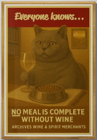 Wine Cat art print