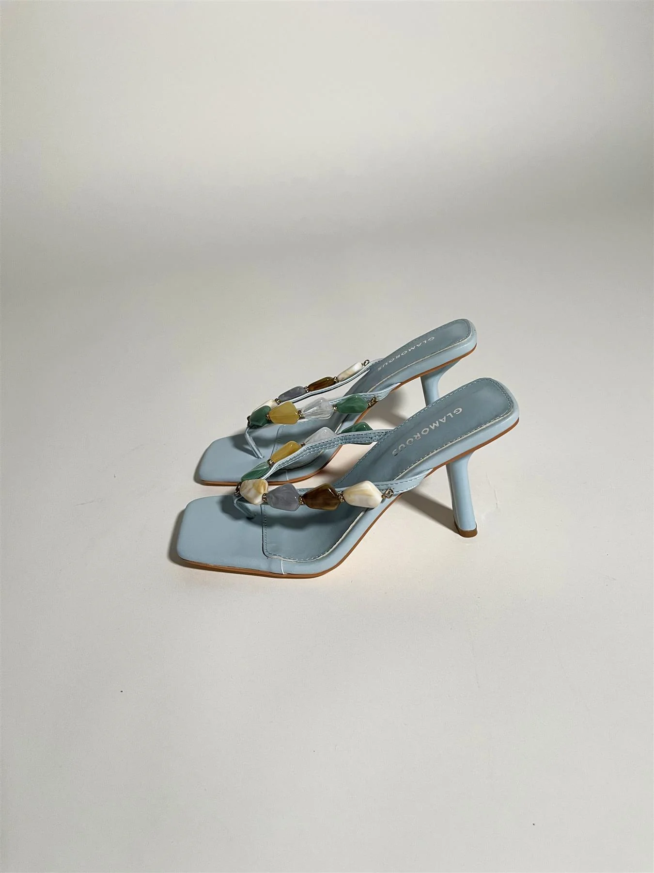 Baby-Blue Gemstone Sandals