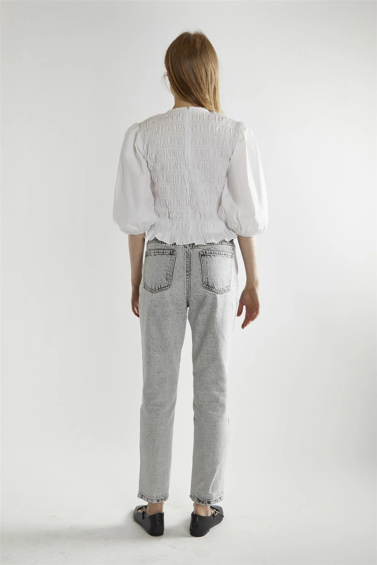 Bleach-Acid Black Straight Jeans