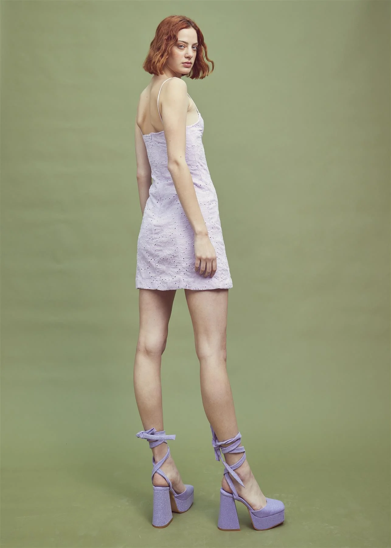 Lilac Strappy Mini Dress