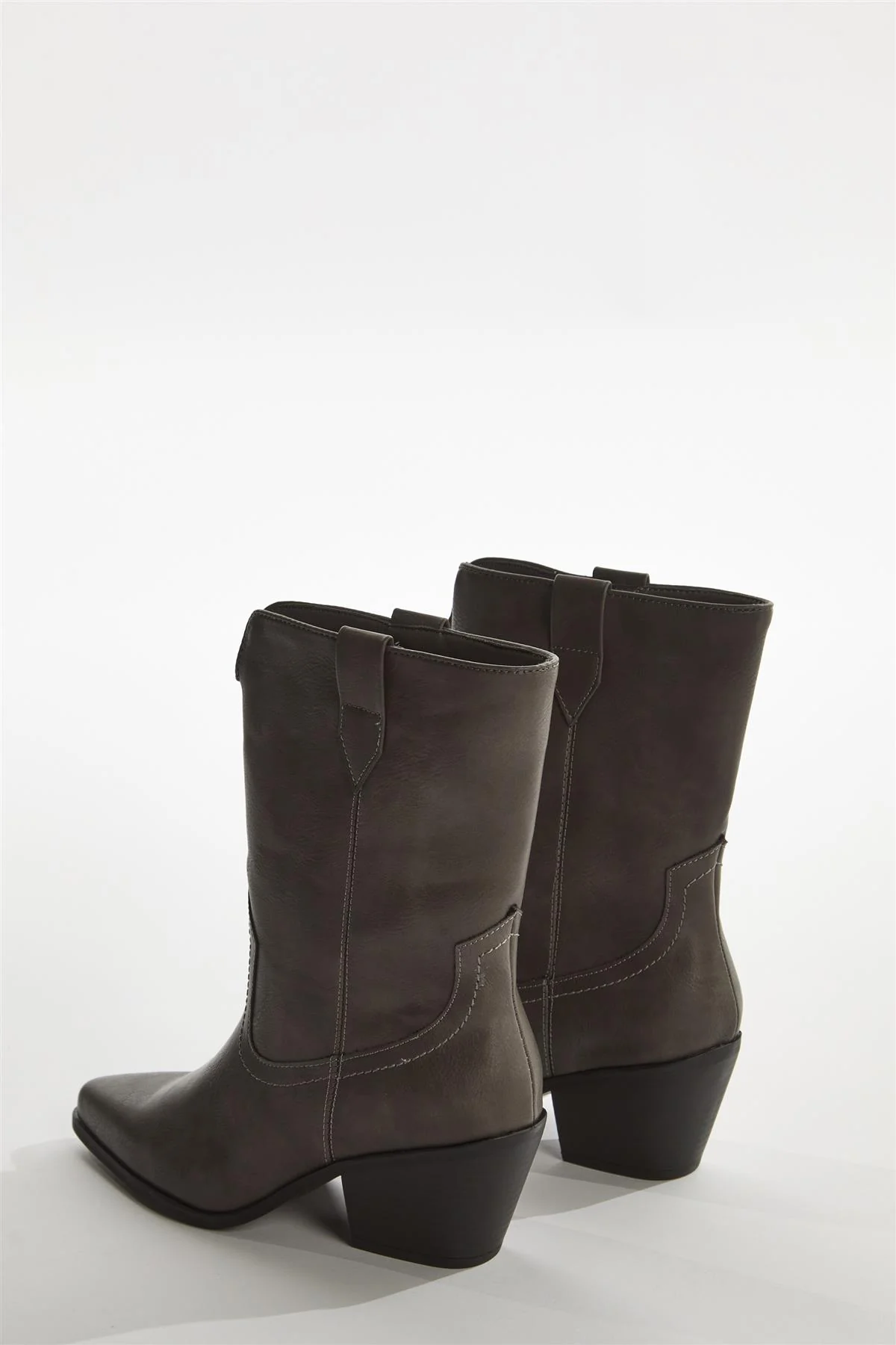 Washed-grey Cowboy Ankle-Boots
