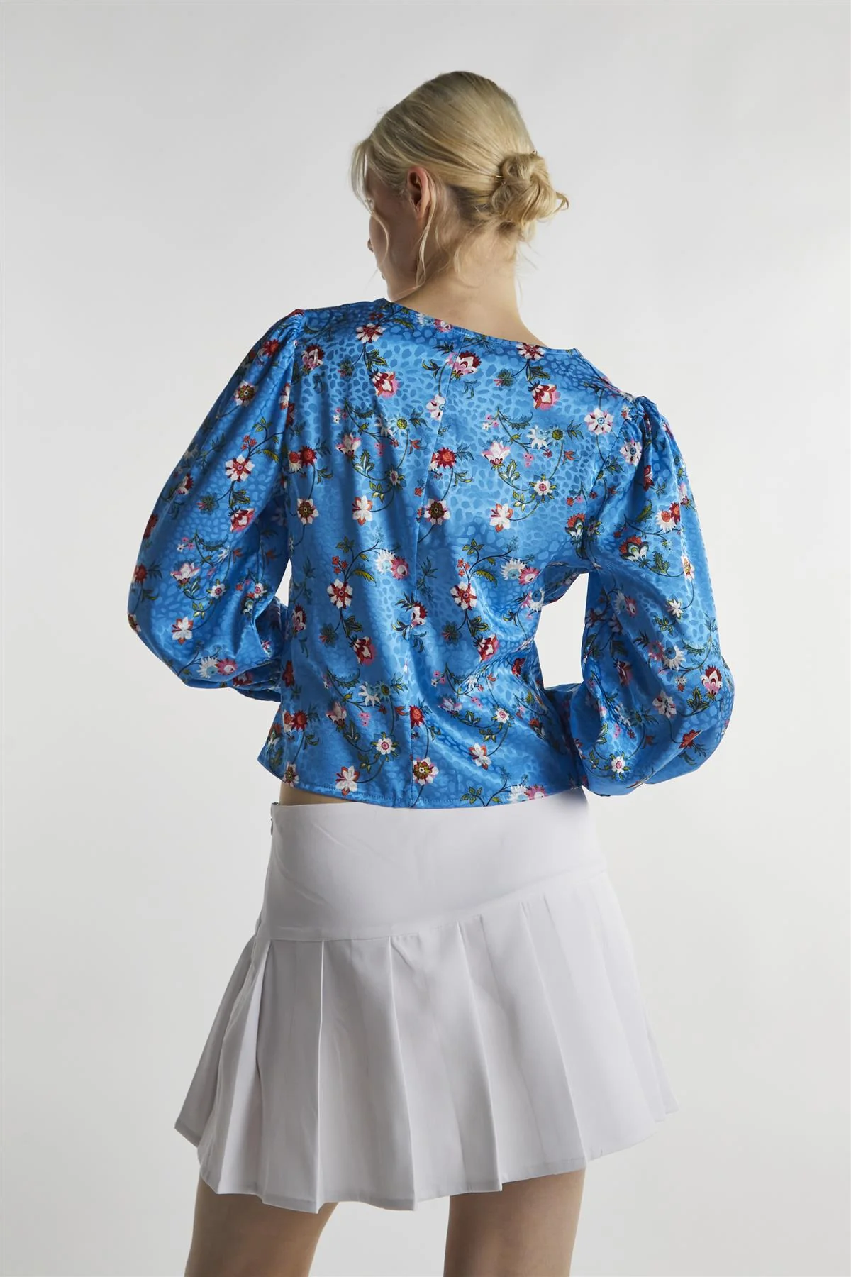 Blue Multi-Floral Long-Sleeve Top