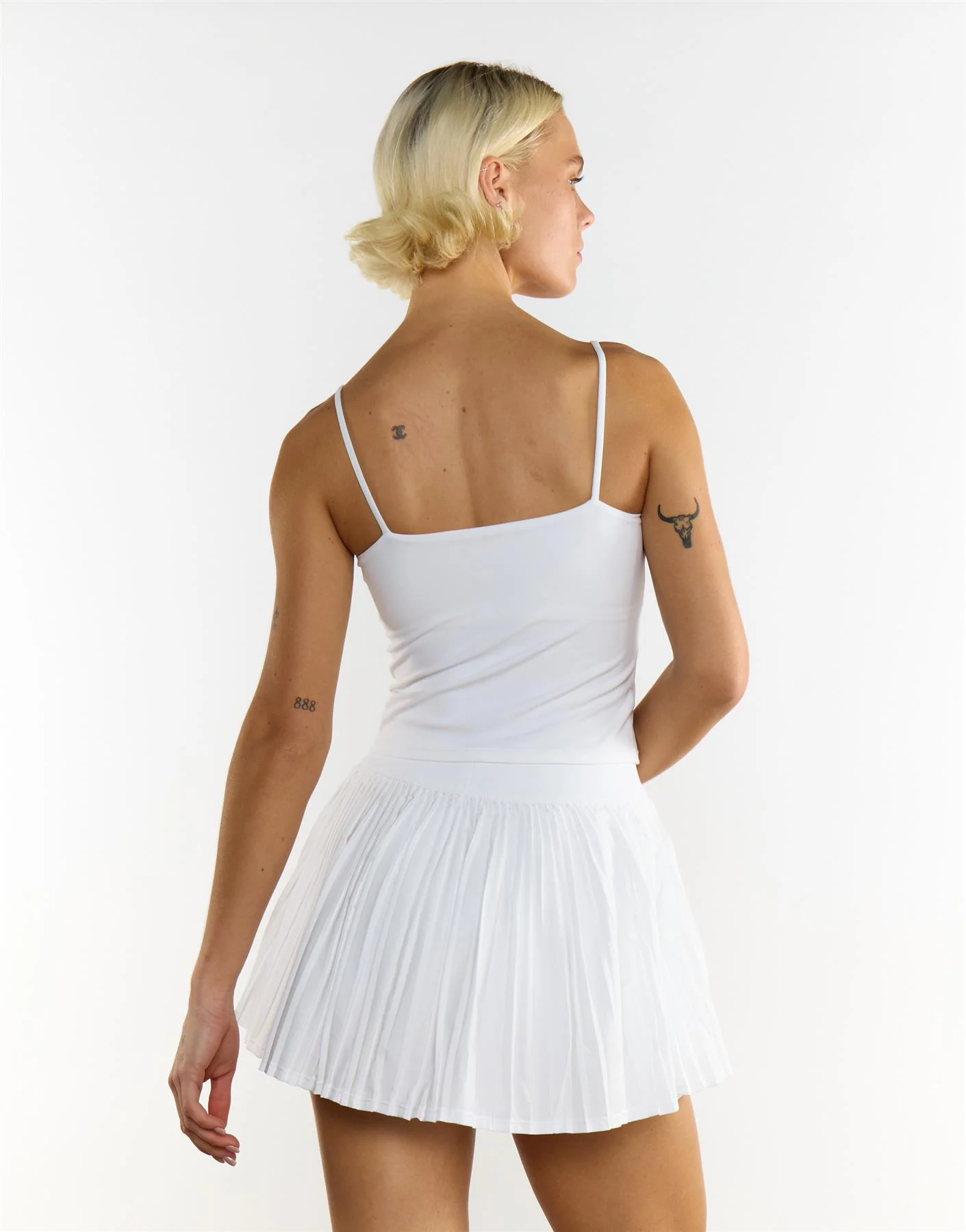 Pleated Mini Skirt - White